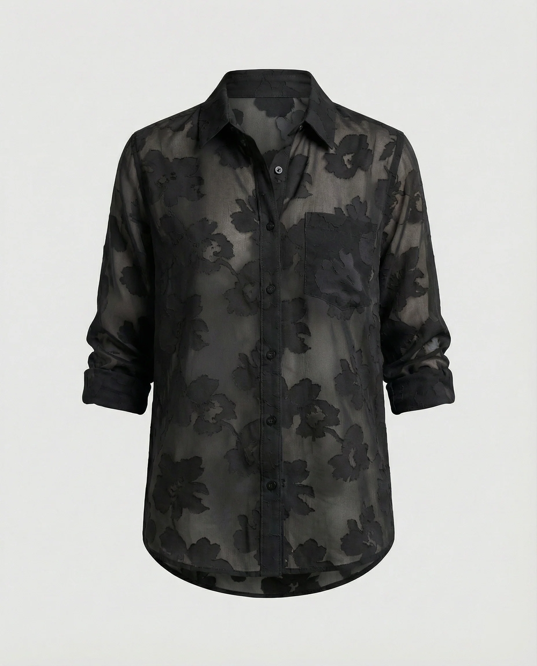 Damen Chiffon Blusentop mit Blumen - Image 8