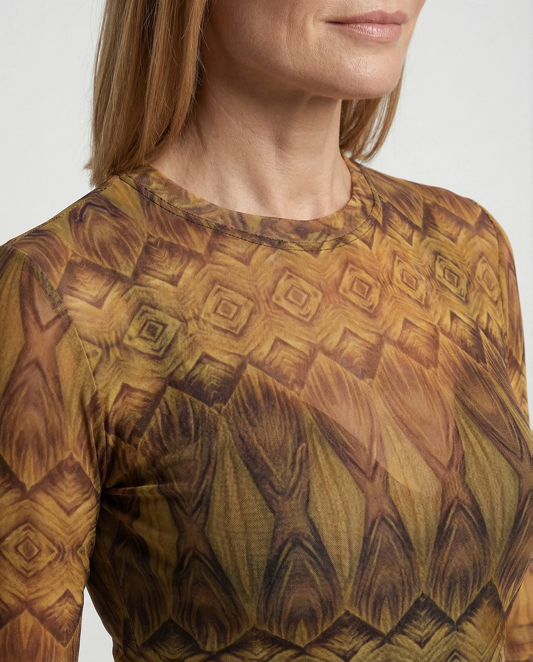 Damen Netzstoff-Maxikleid mit geraffter Taille - Image 3