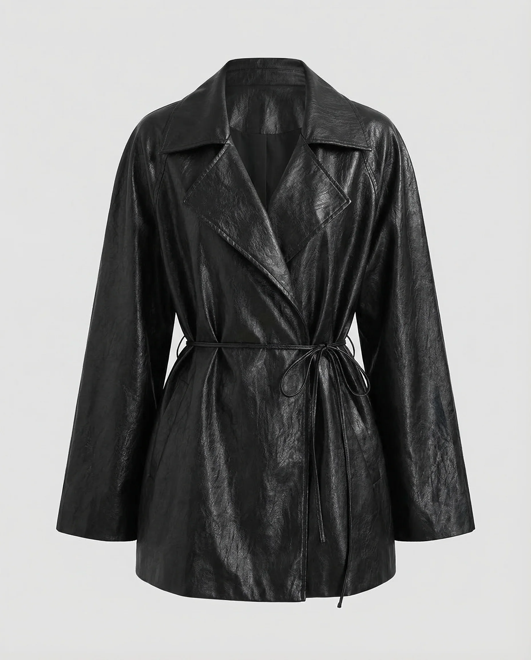 Damen Kunstlederjacke Oversize Stehkragen - Image 5