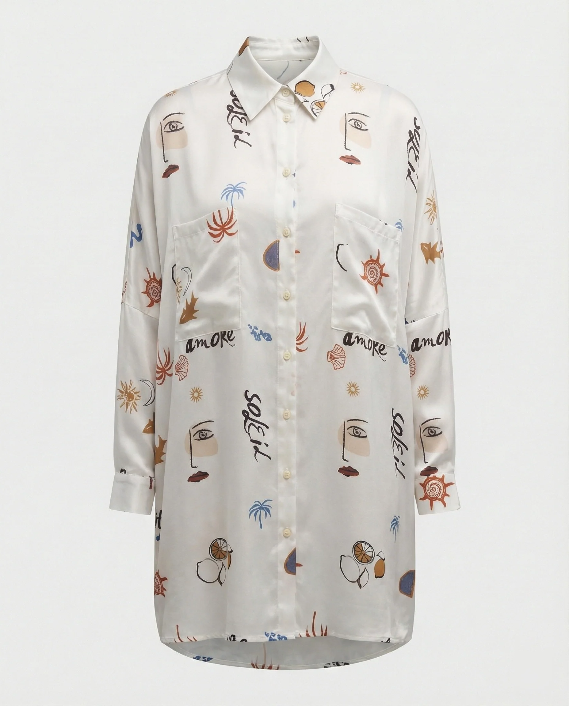 Damen Tunika Hemdkleid oversized - Image 5