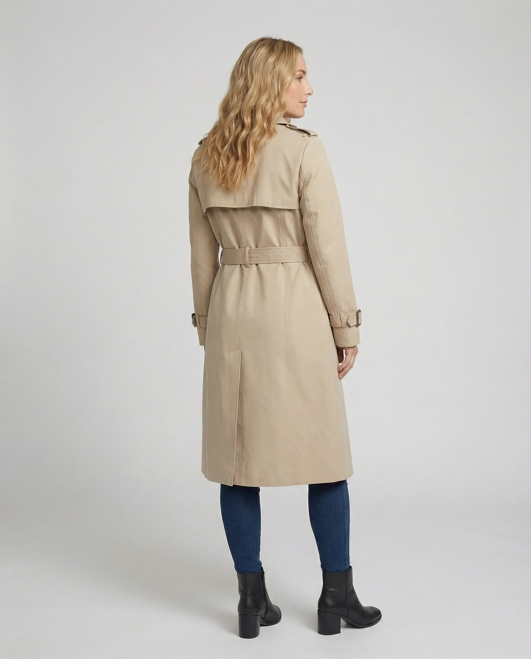 Überlanger taillierter Trenchcoat mit Gürtel und doppelreihiger Knopfleiste Heidi-Mode - Image 2