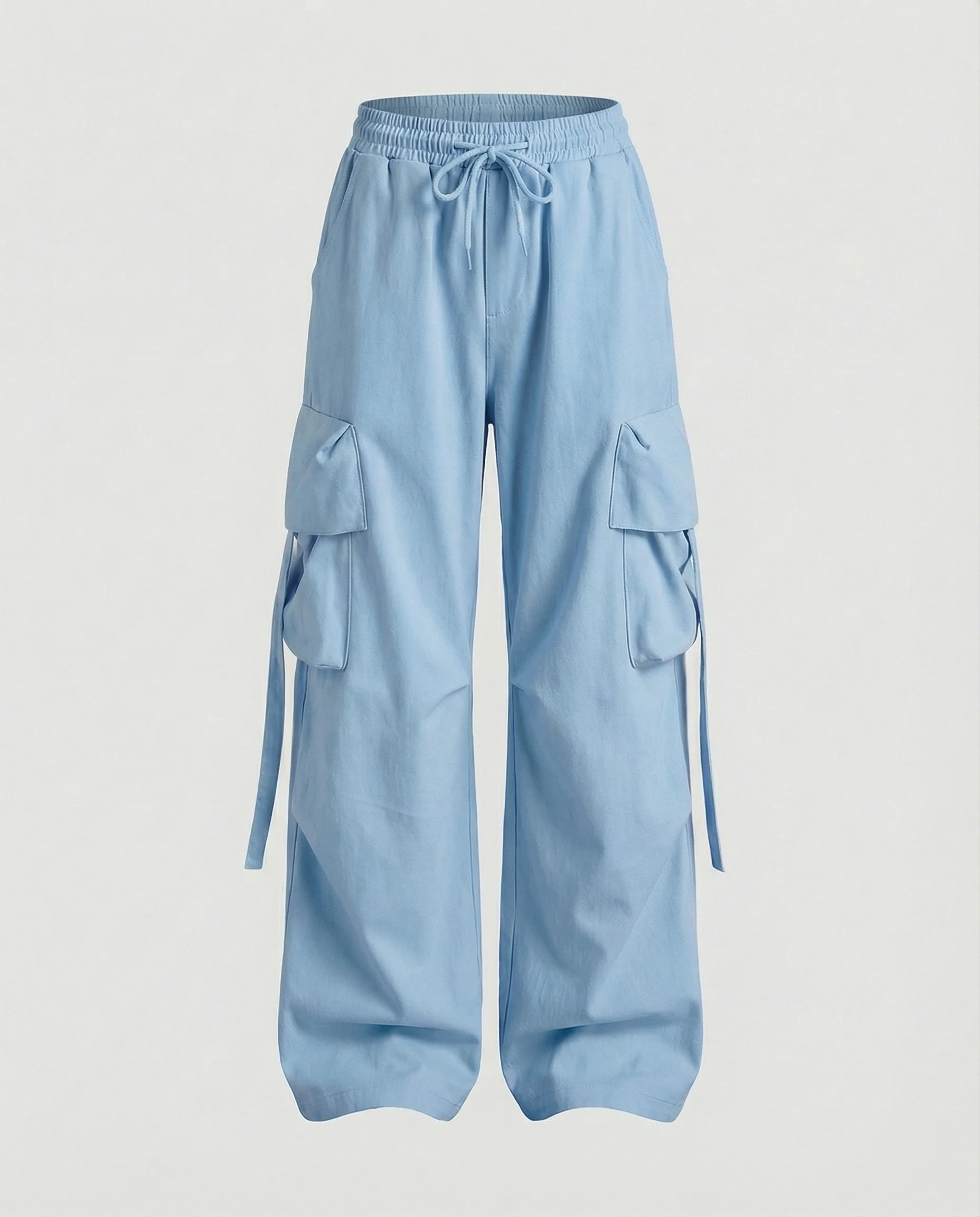 Ultraweite Cargohose mit hohem Elastikbund, Mehrfachklappentaschen und verstellbarem Beinabschluss Heidi-Mode - Image 9