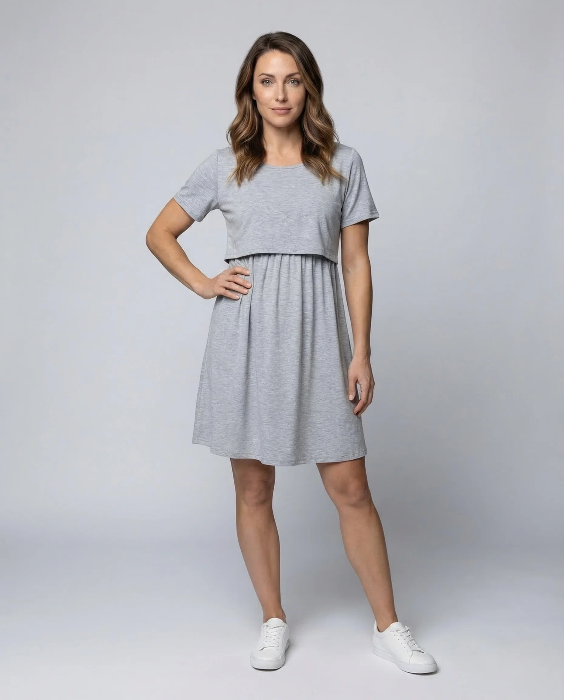 Damen Umstandskleid Stillkleid Elastikbund