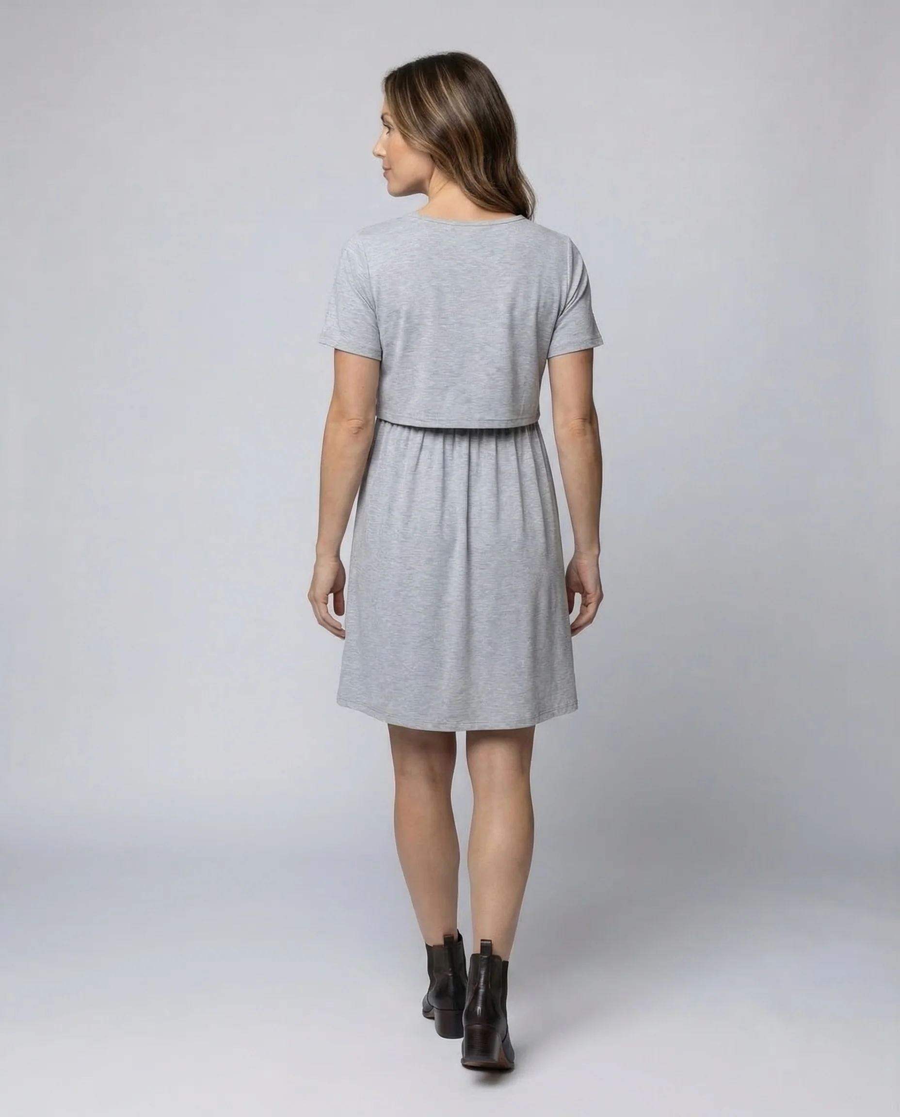Damen Umstandskleid Stillkleid Elastikbund - Image 3