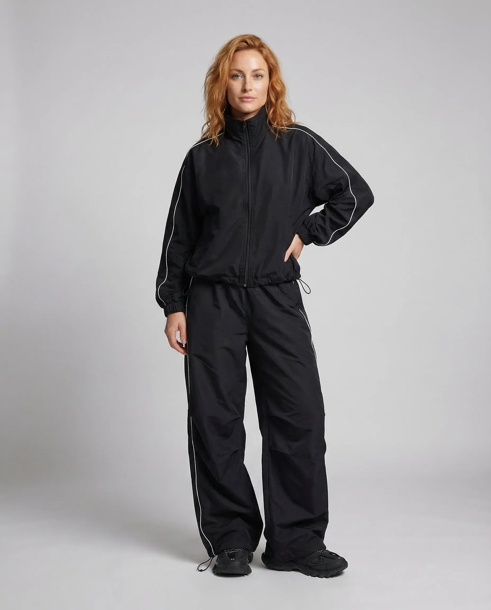 Damen Tracksuit Oversize Streifen