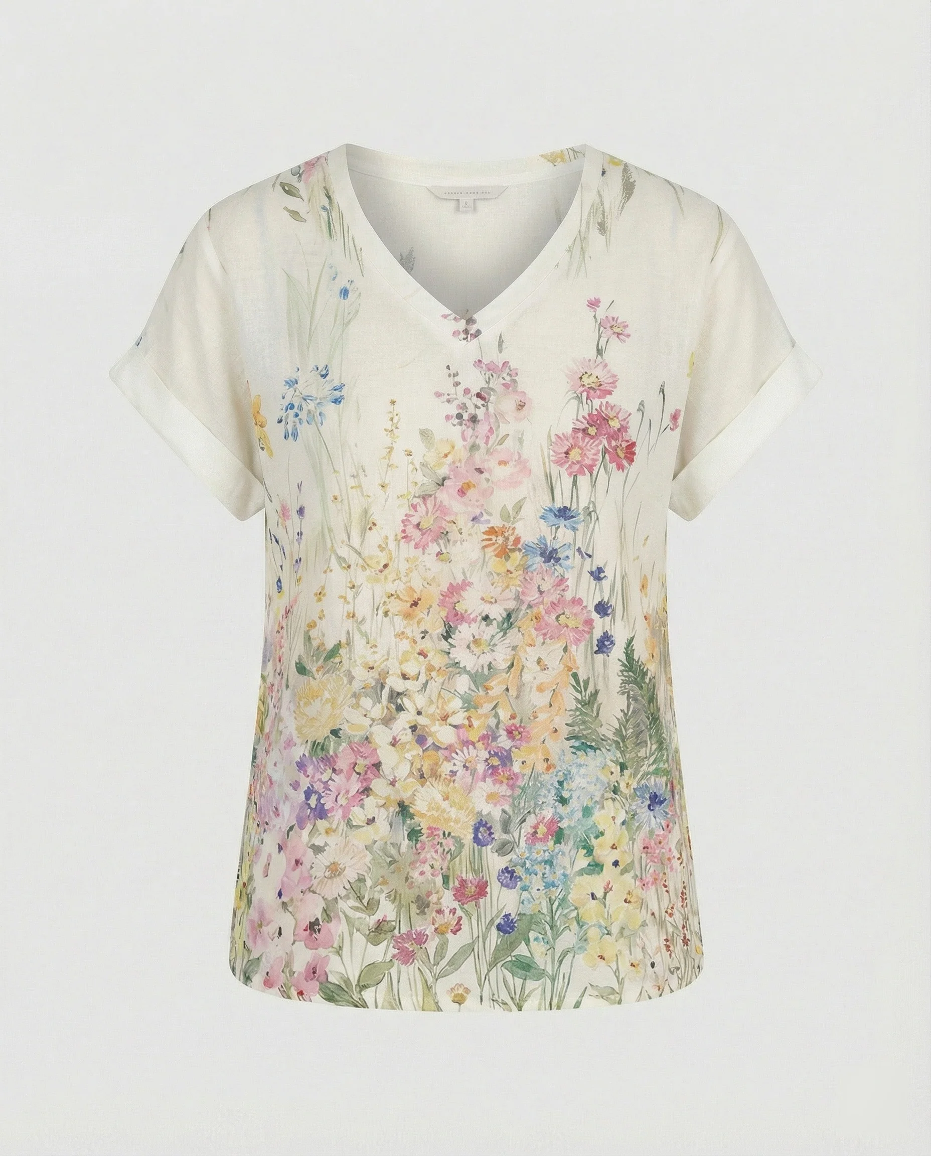 V-Ausschnitt Bluse Leinenoptik Damen - Image 2