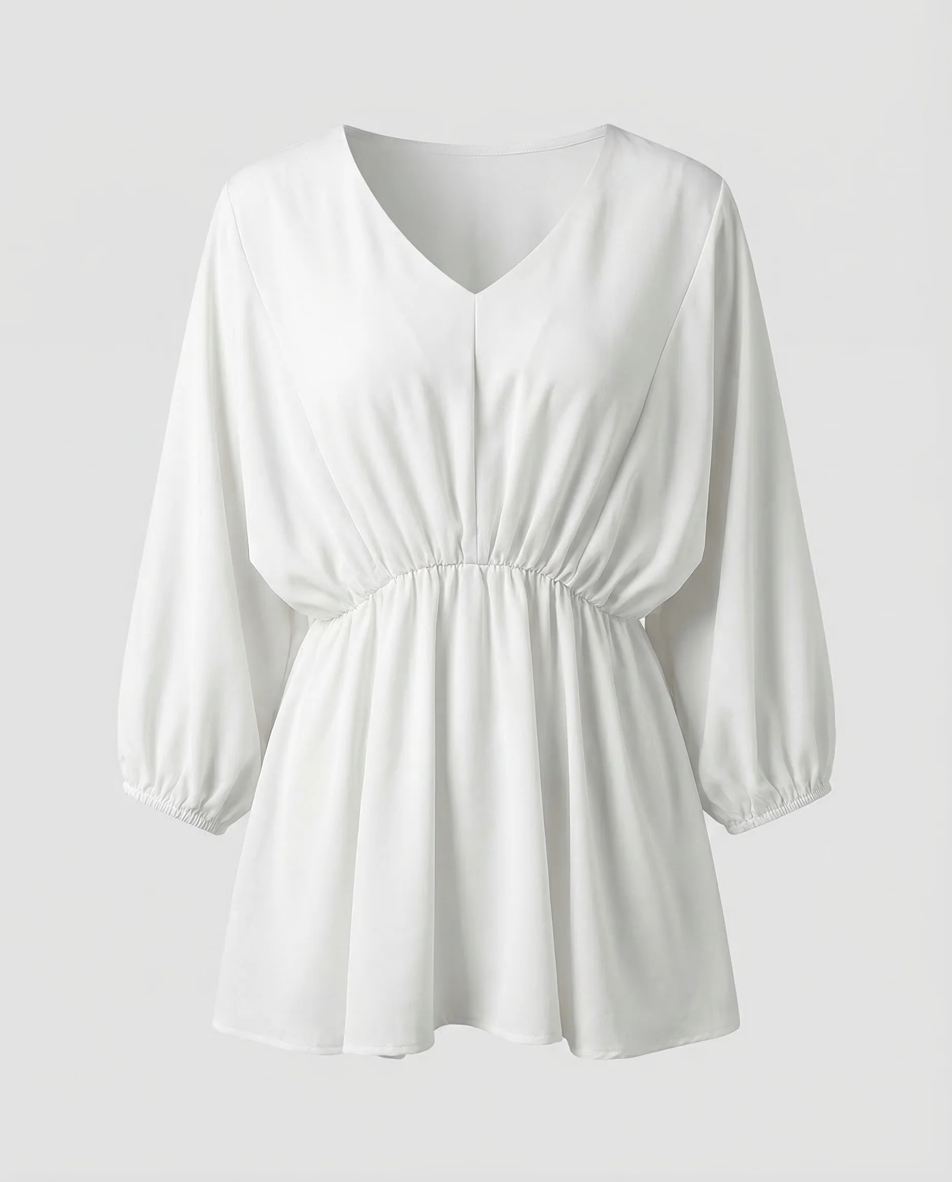 Damen Bluse V Ausschnitt Raffung - Image 5