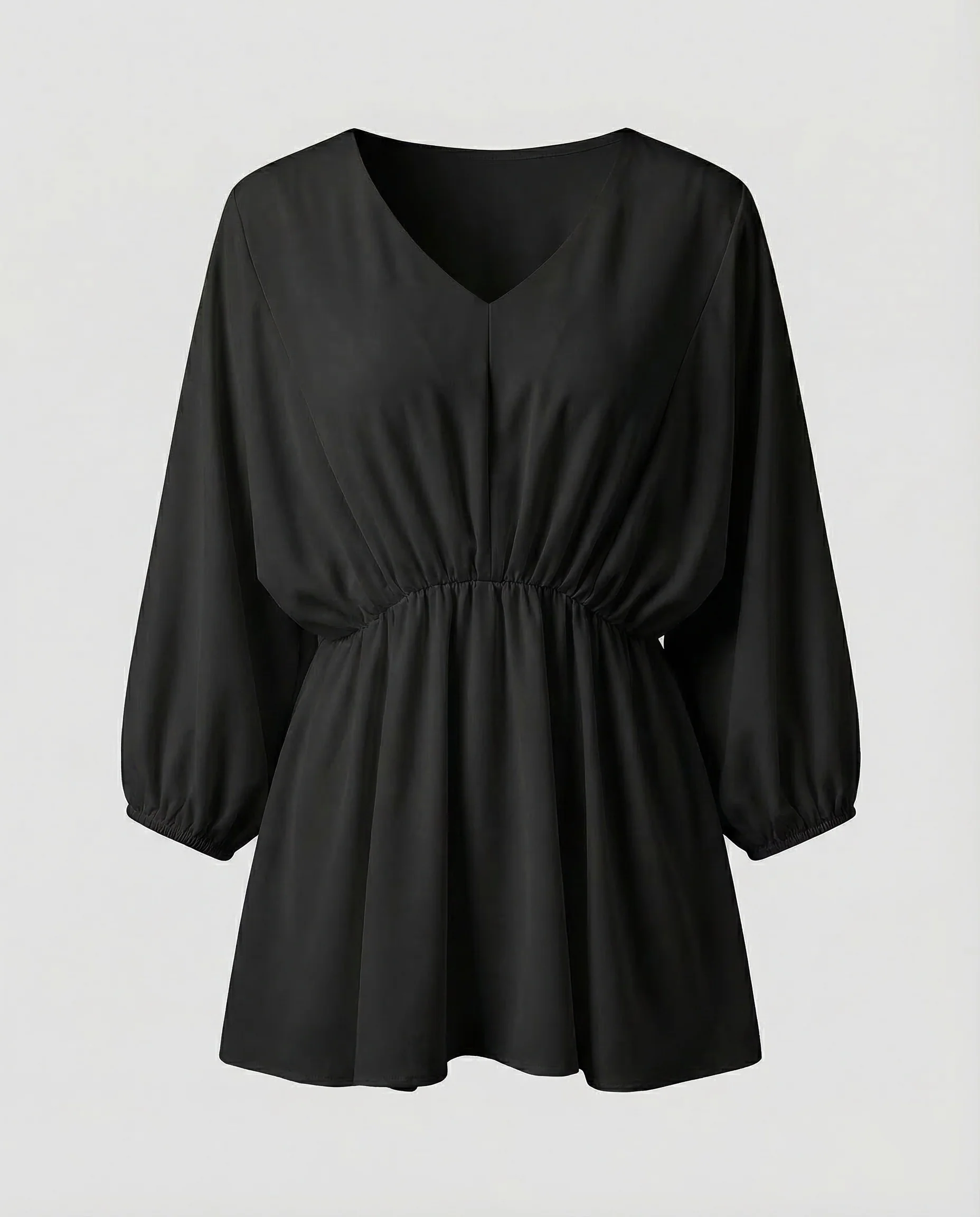 Damen Bluse V Ausschnitt Raffung - Image 6