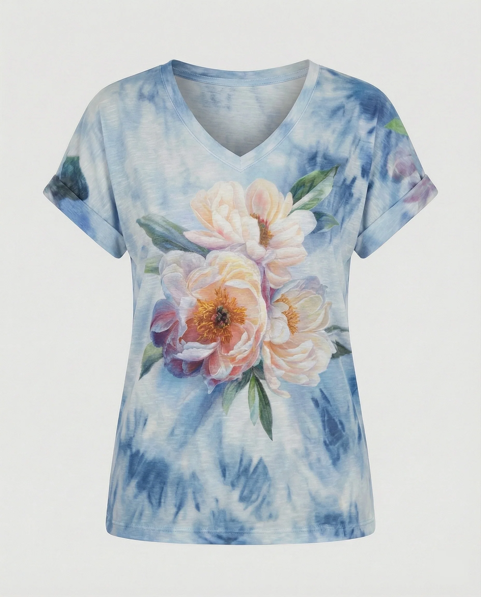 Blusen Tunika V-Ausschnitt Damen Floral - Image 10