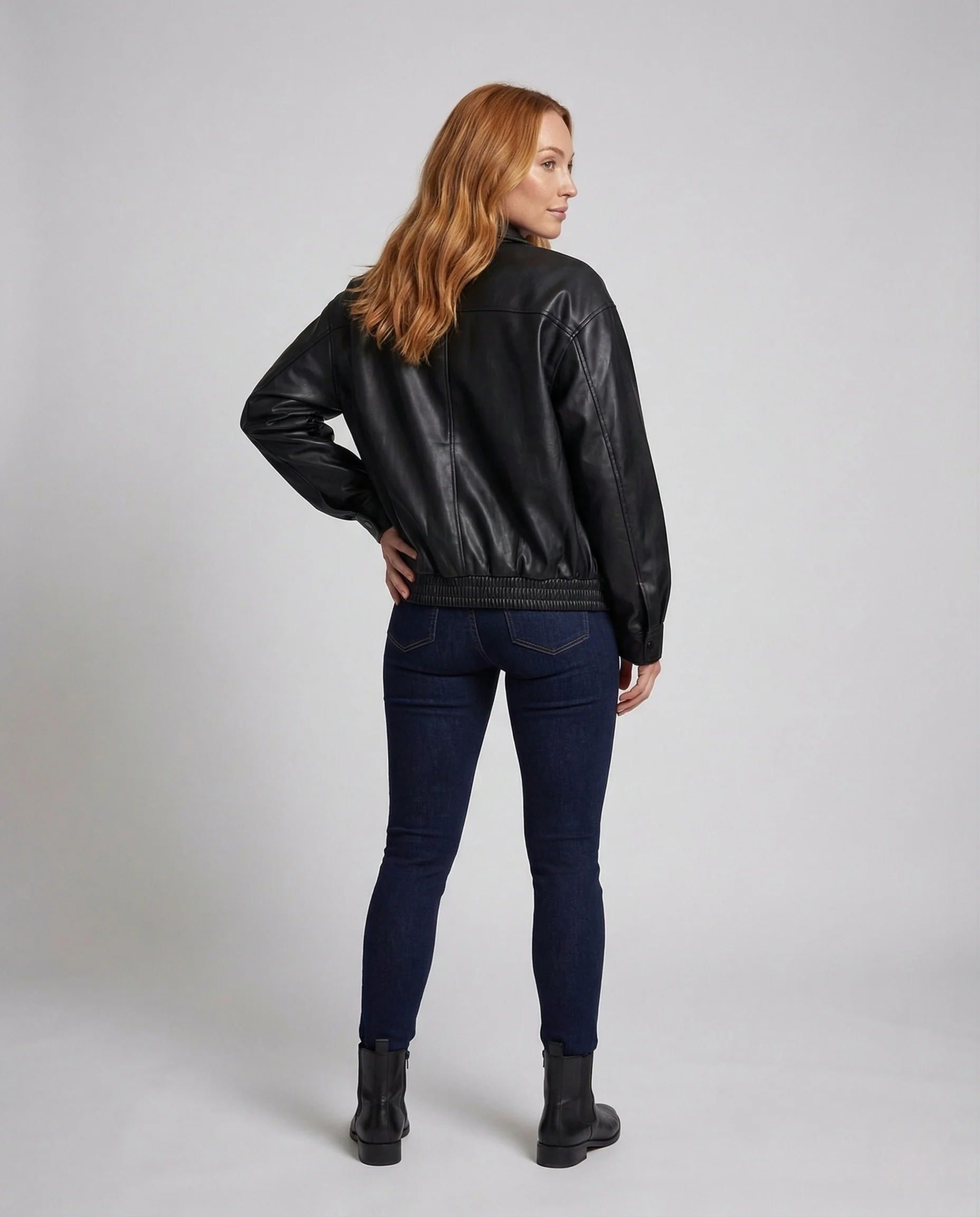 Damen Hemdjacke in Lederoptik - Image 4