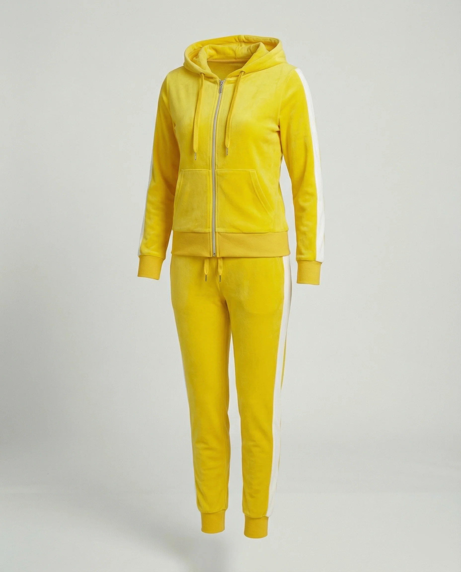 Damen Velours Trainingsanzug mit Kapuze - Image 4