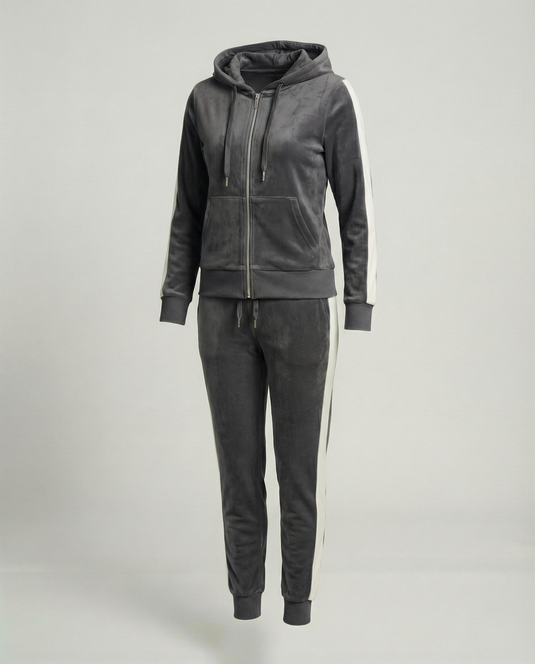Damen Velours Trainingsanzug mit Kapuze - Image 5