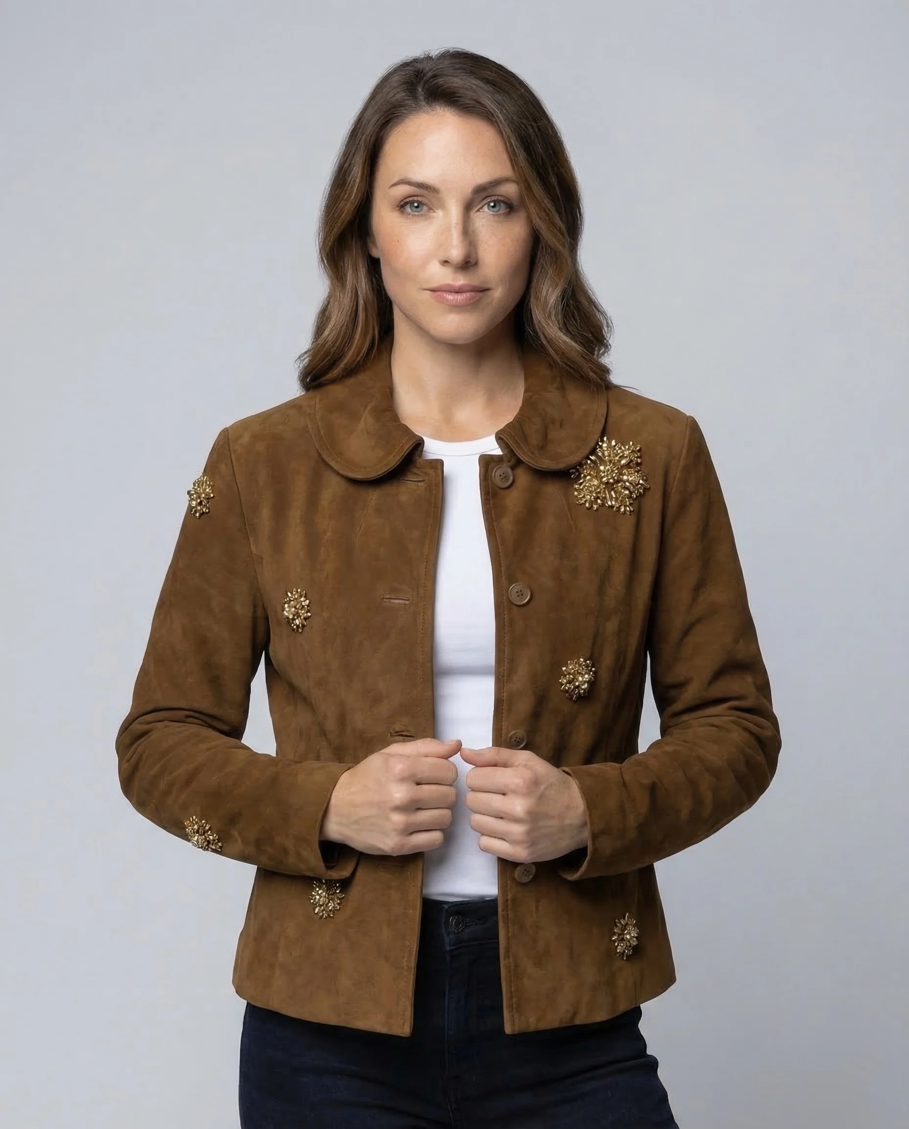 Damen Veloursjacke Strass - Image 2
