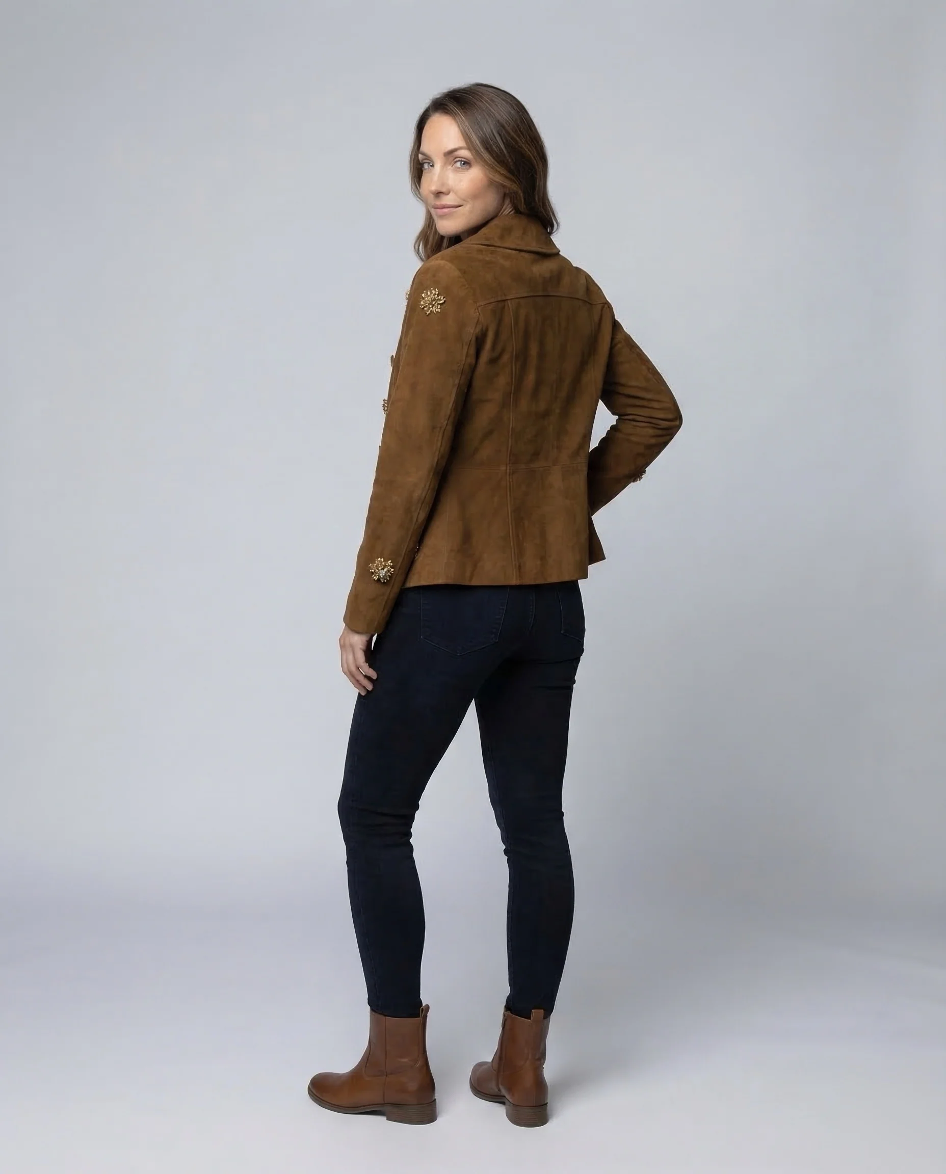 Damen Veloursjacke Strass - Image 4