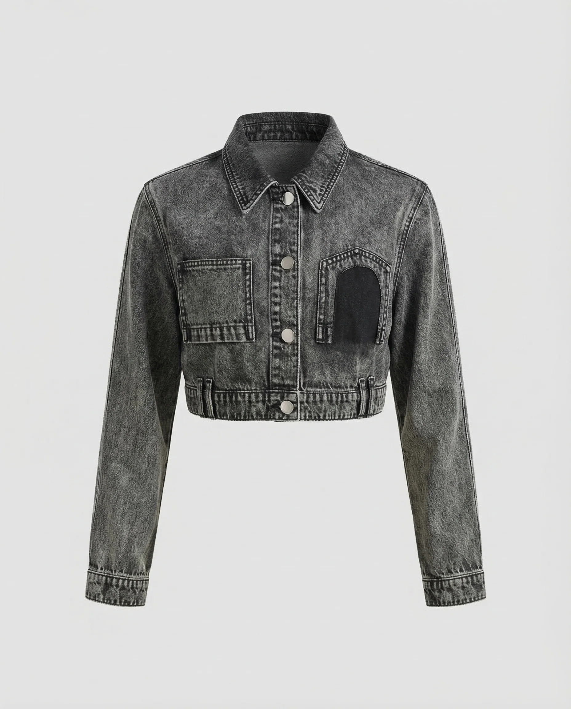 Damen Jeansjacke Cropped Tailliert - Image 5