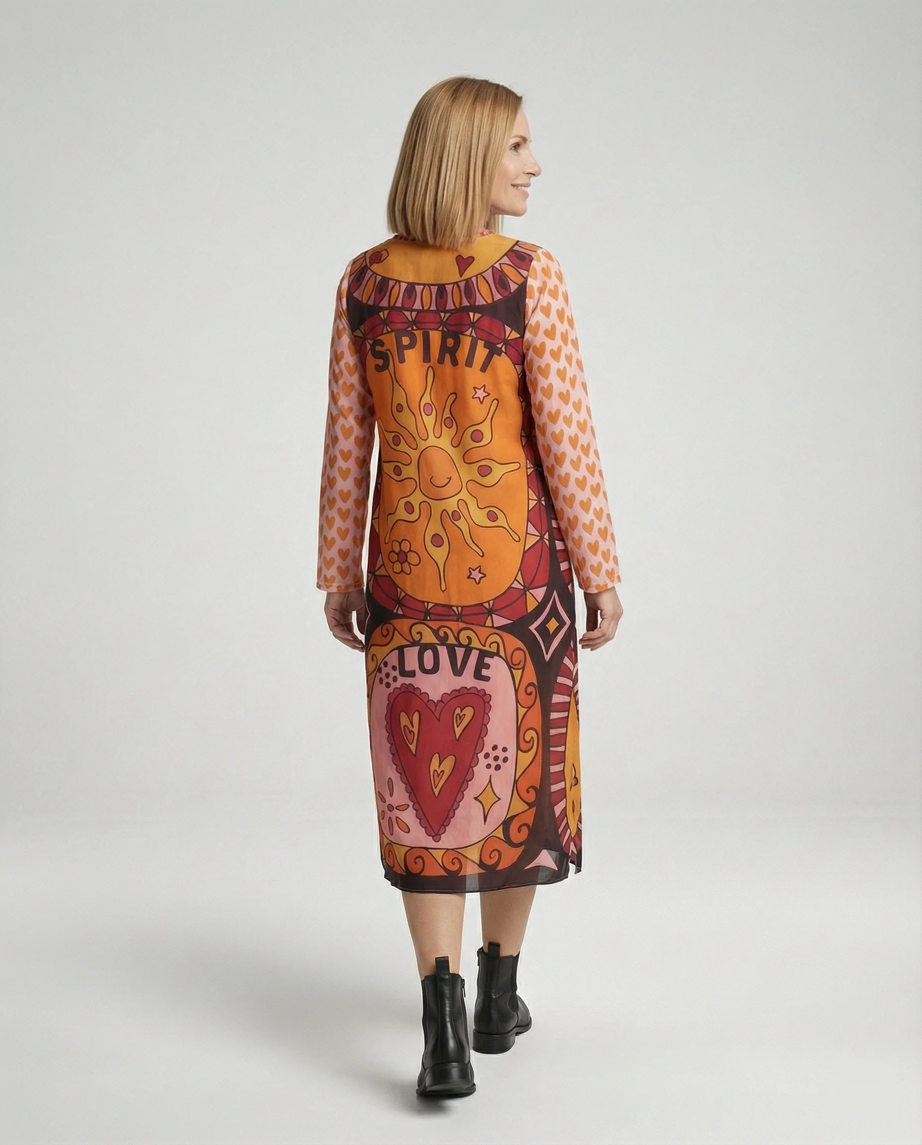 Damen Midikleid Ethno Print - Image 3