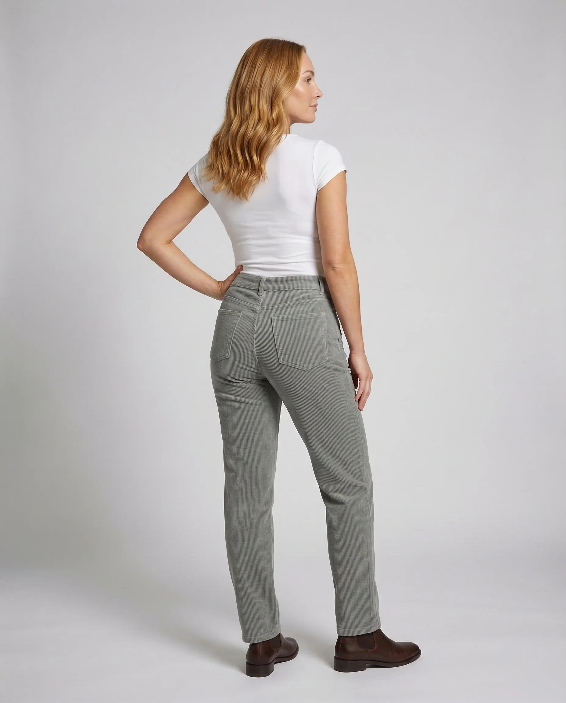 Damen Gerippte Relaxhose mit Bügelfalte - Image 4