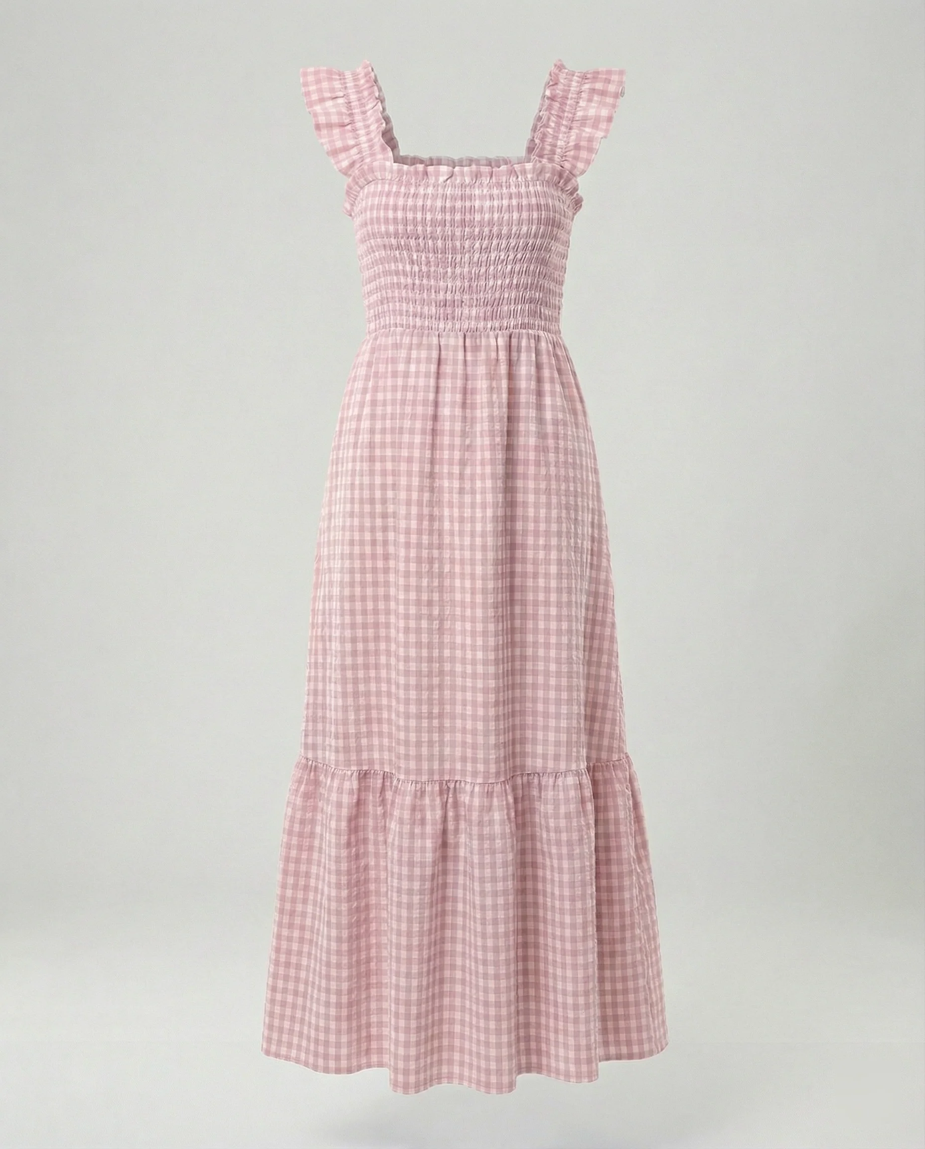 Damen Vichy Maxikleid mit Smokoberteil - Image 4
