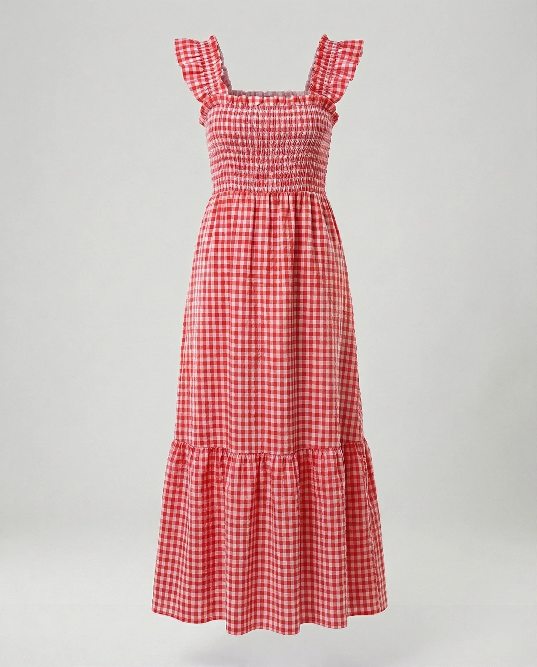 Damen Vichy Maxikleid mit Smokoberteil - Image 6