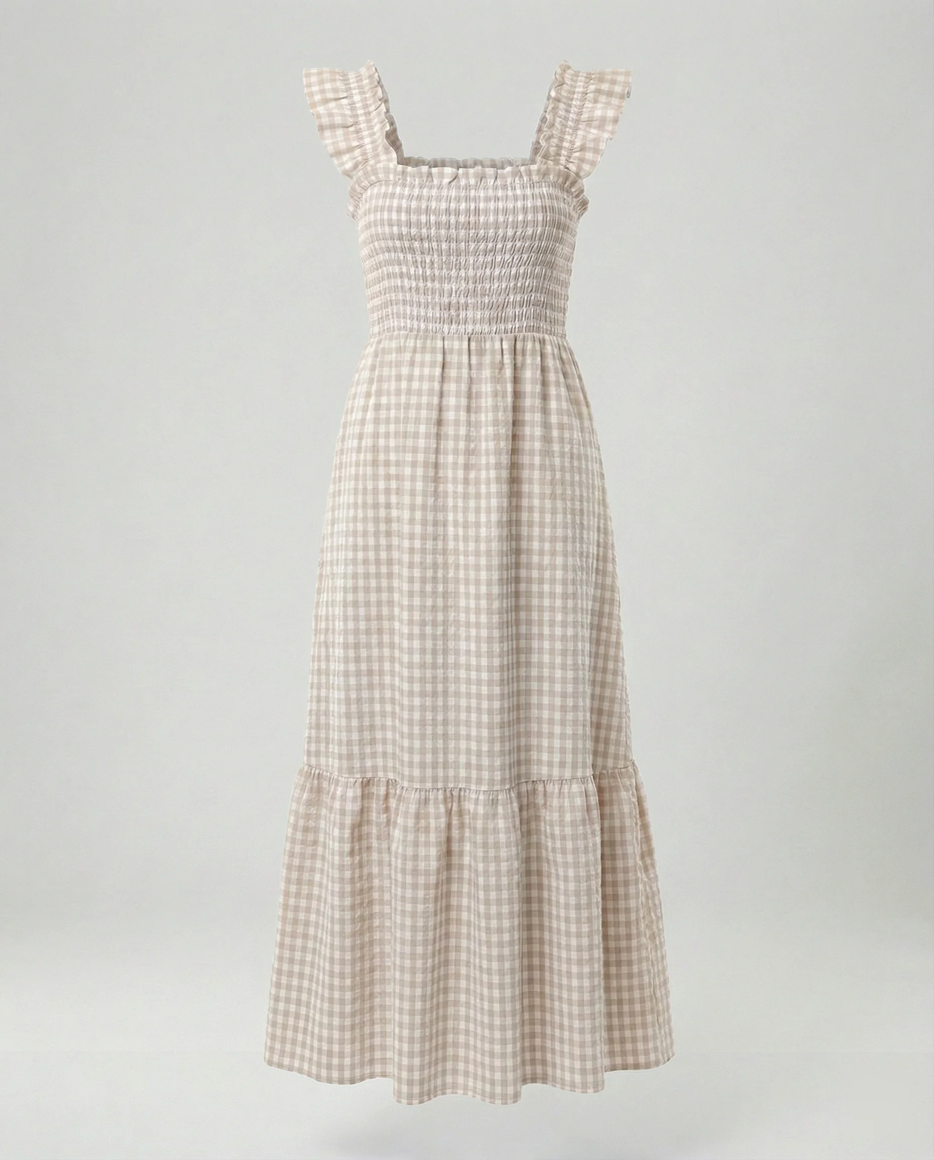 Damen Vichy Maxikleid mit Smokoberteil - Image 7