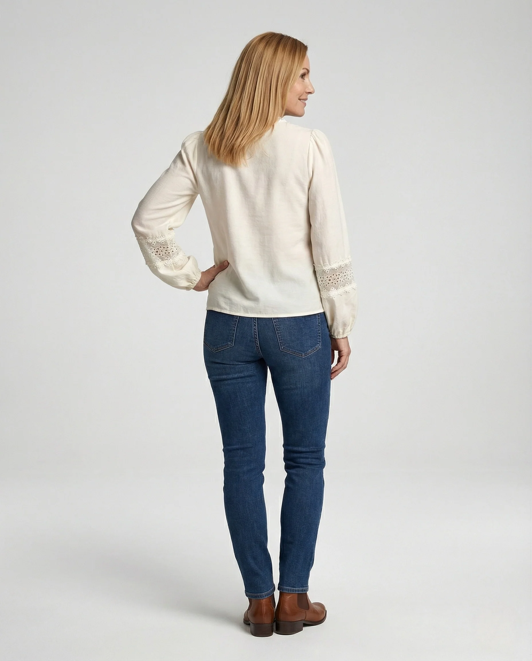 Bluse Damen Spitze Vintage - Image 4