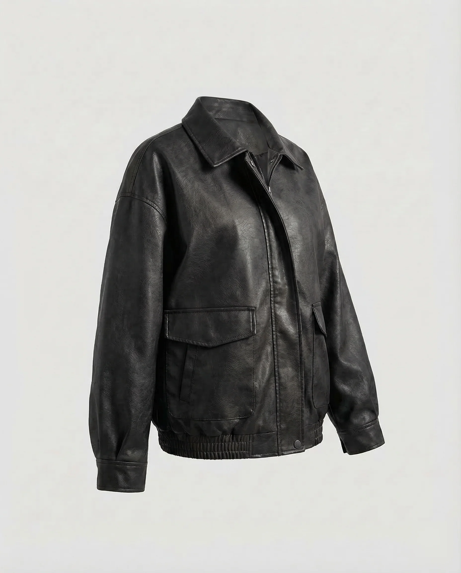 Damen Lederimitat Blouson Vintage - Image 6
