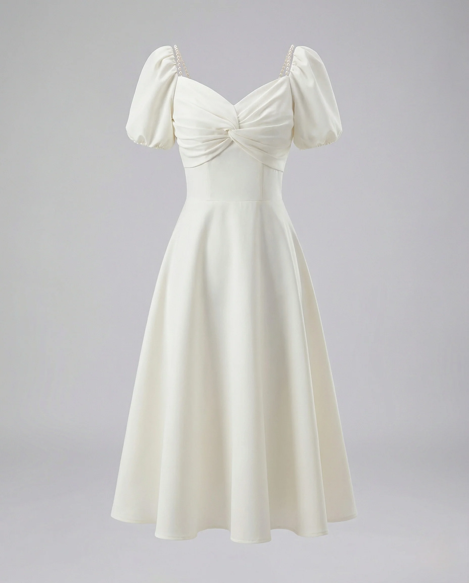 Damen Vintage Midikleid mit Herz Ausschnitt - Image 4