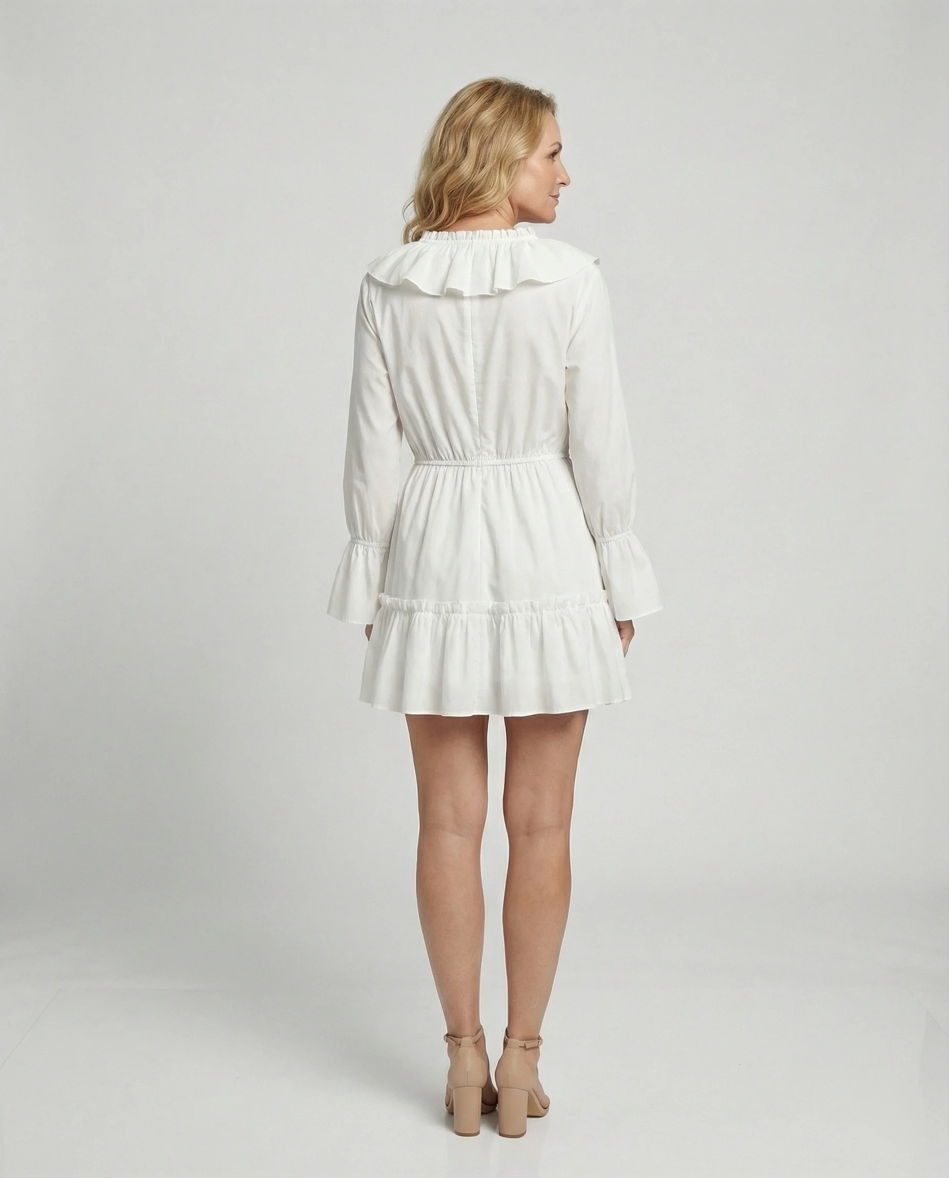 Freizeitkleid Damen Volant Minikleid - Image 3