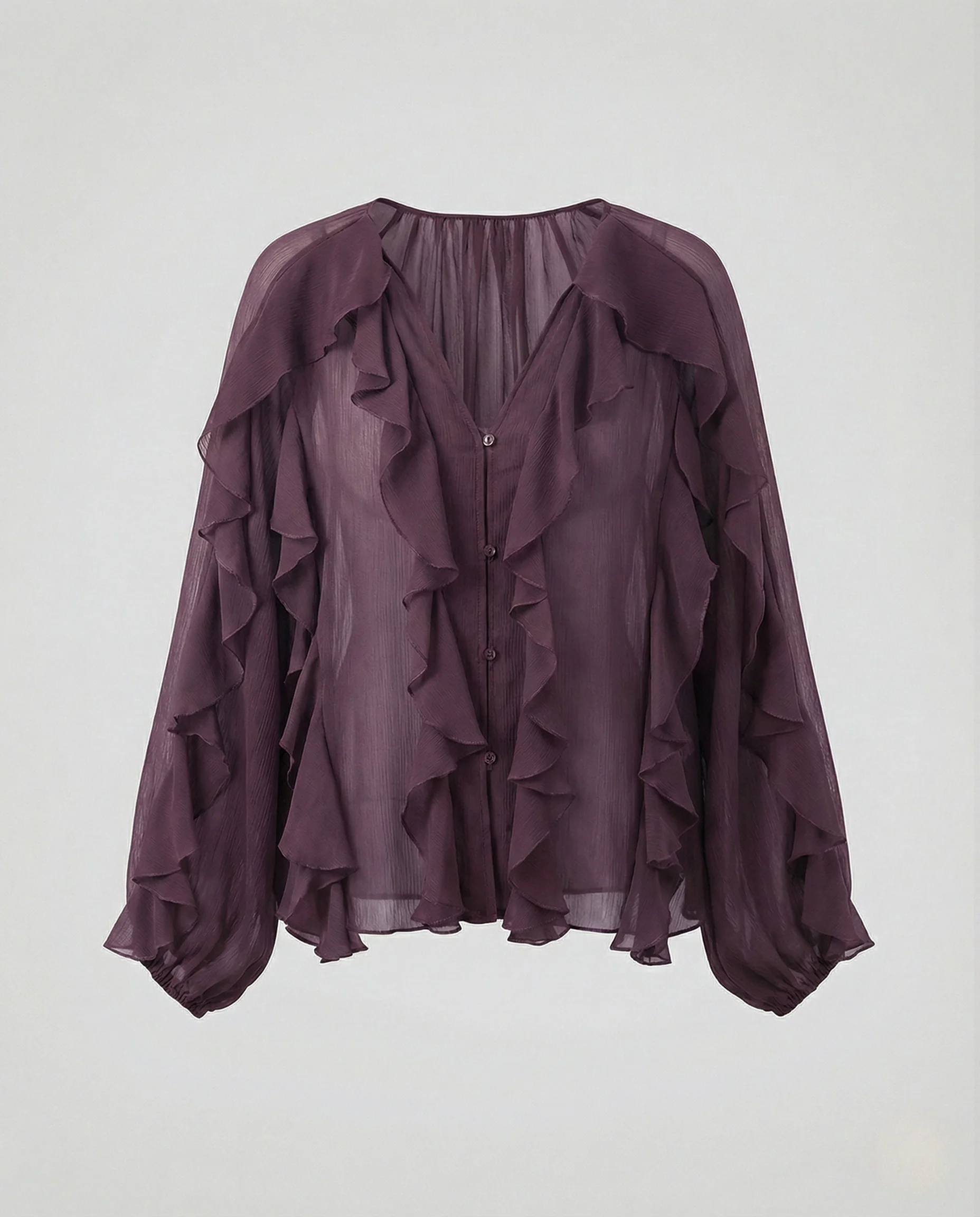 Volant Chiffonbluse Damen Mehrlagig - Image 12