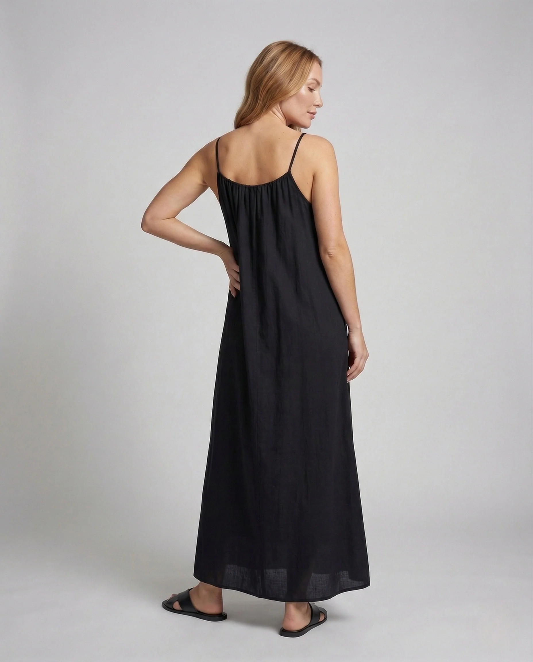 Damen Kaftan Maxikleid mit Spaghettiträgern - Image 4