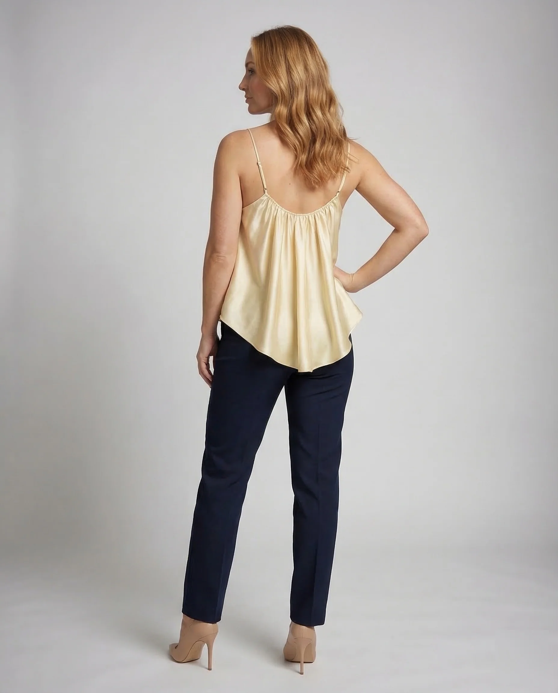 Damen Satin Camisole Raffung - Image 11