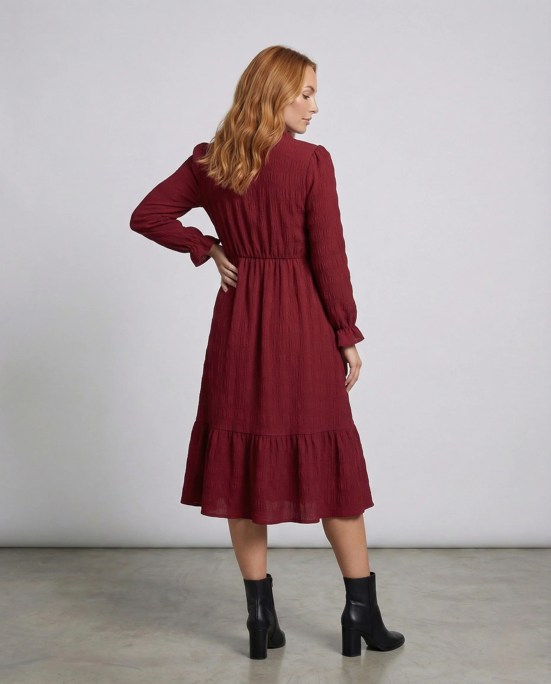Damen Viskose Midikleid mit Knopfleiste - Image 2