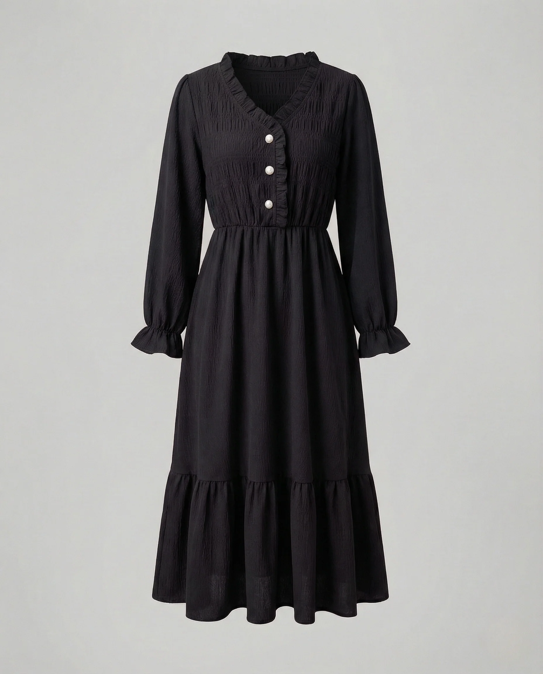 Damen Viskose Midikleid mit Knopfleiste - Image 7