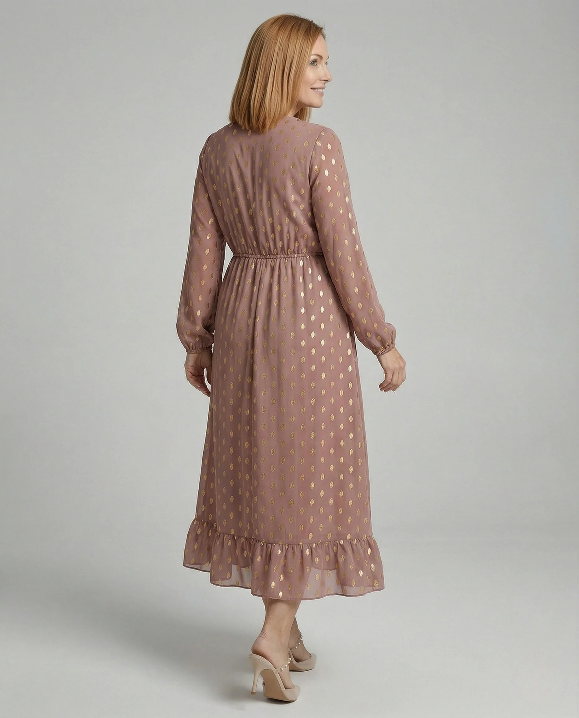 Freizeitkleid Damen Wickel Midikleid - Image 4