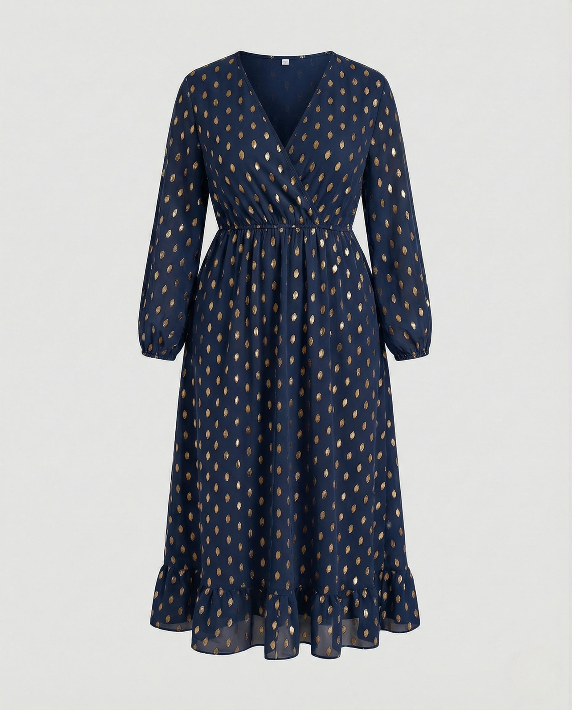 Freizeitkleid Damen Wickel Midikleid - Image 6