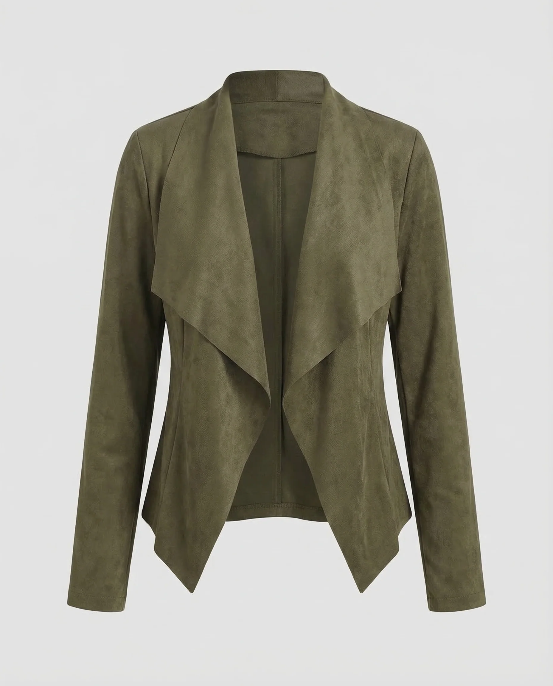 Damen Wasserfalljacke Wildlederoptik - Image 5
