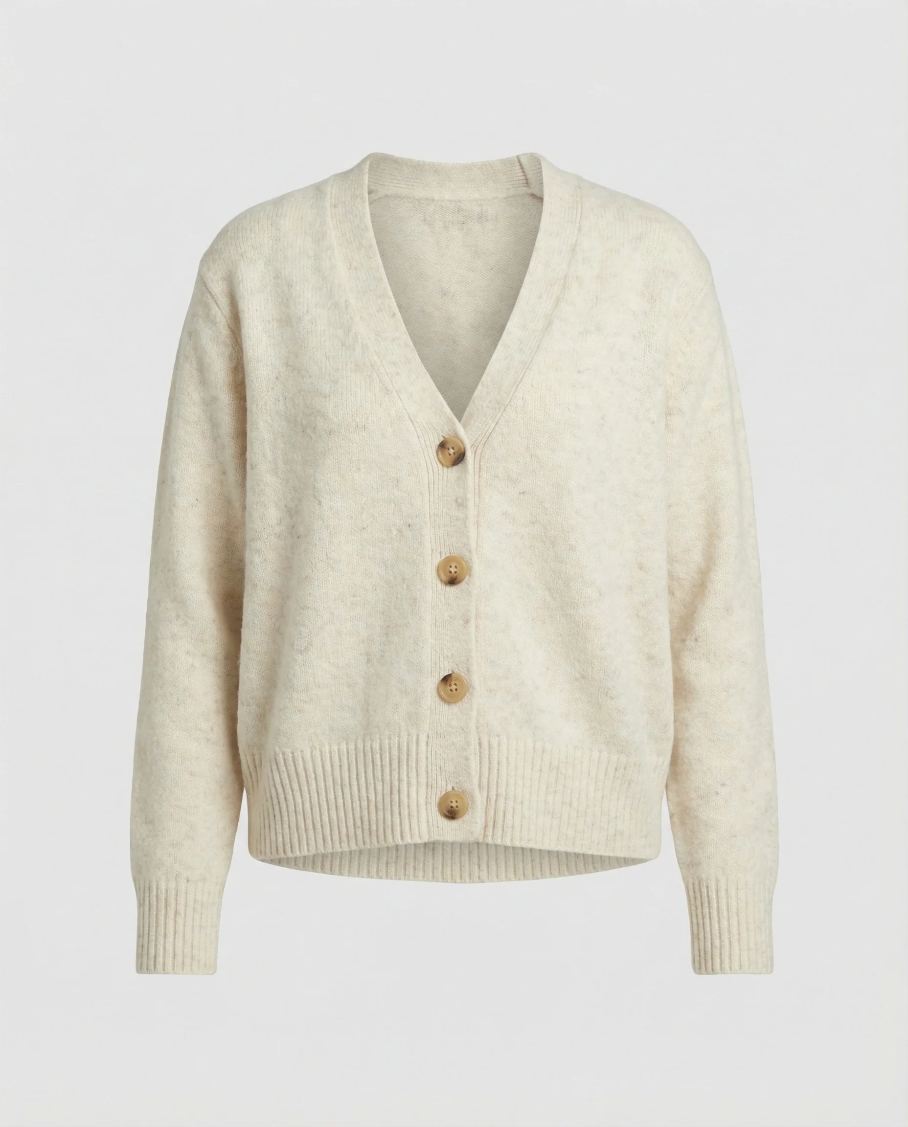 Weich gestrickte V-Ausschnitt Strickjacke mit überschnittener Schulter und Perlmuttknopfleiste Heidi-Mode - Image 5