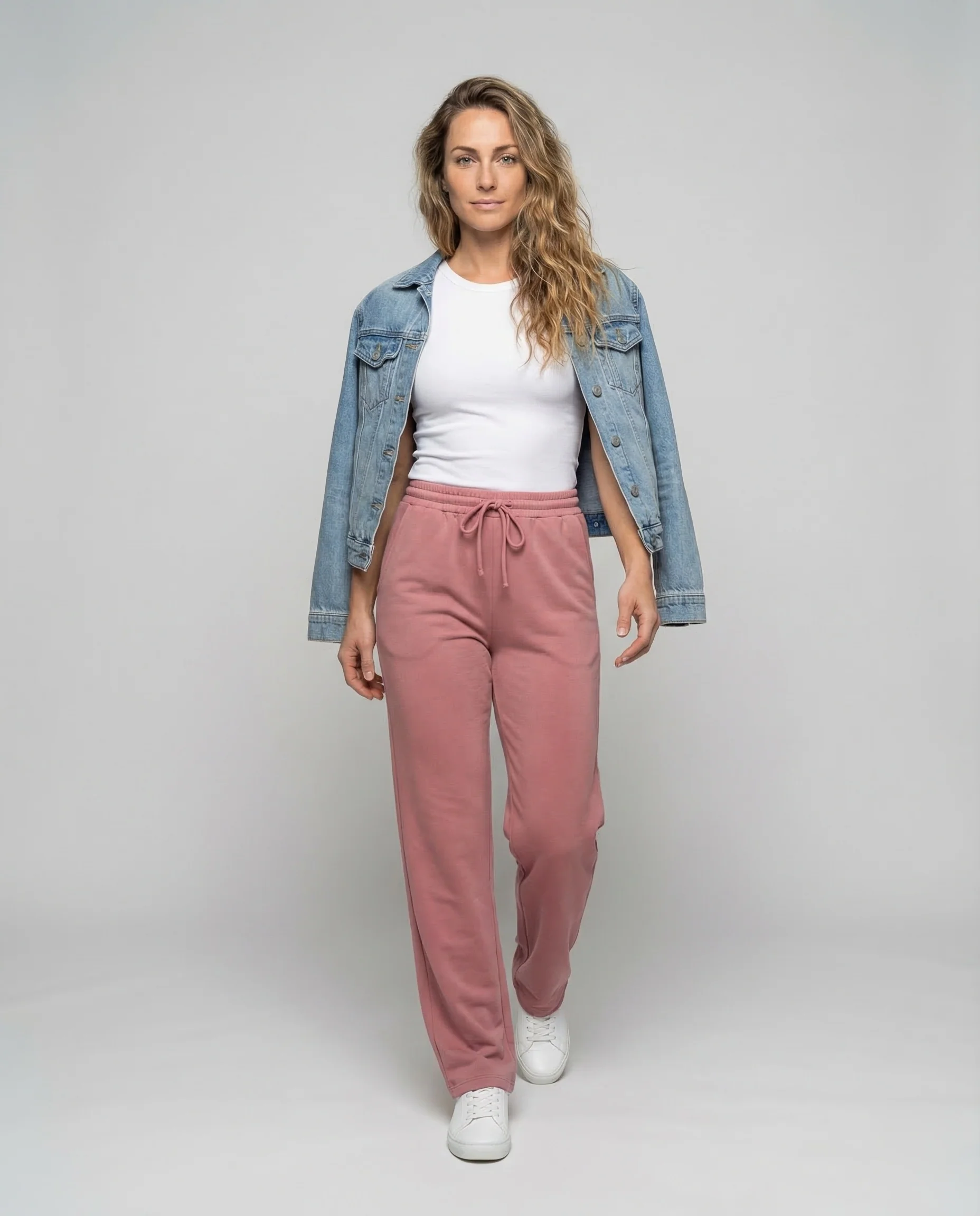 Damen Velours Loungehose Weit