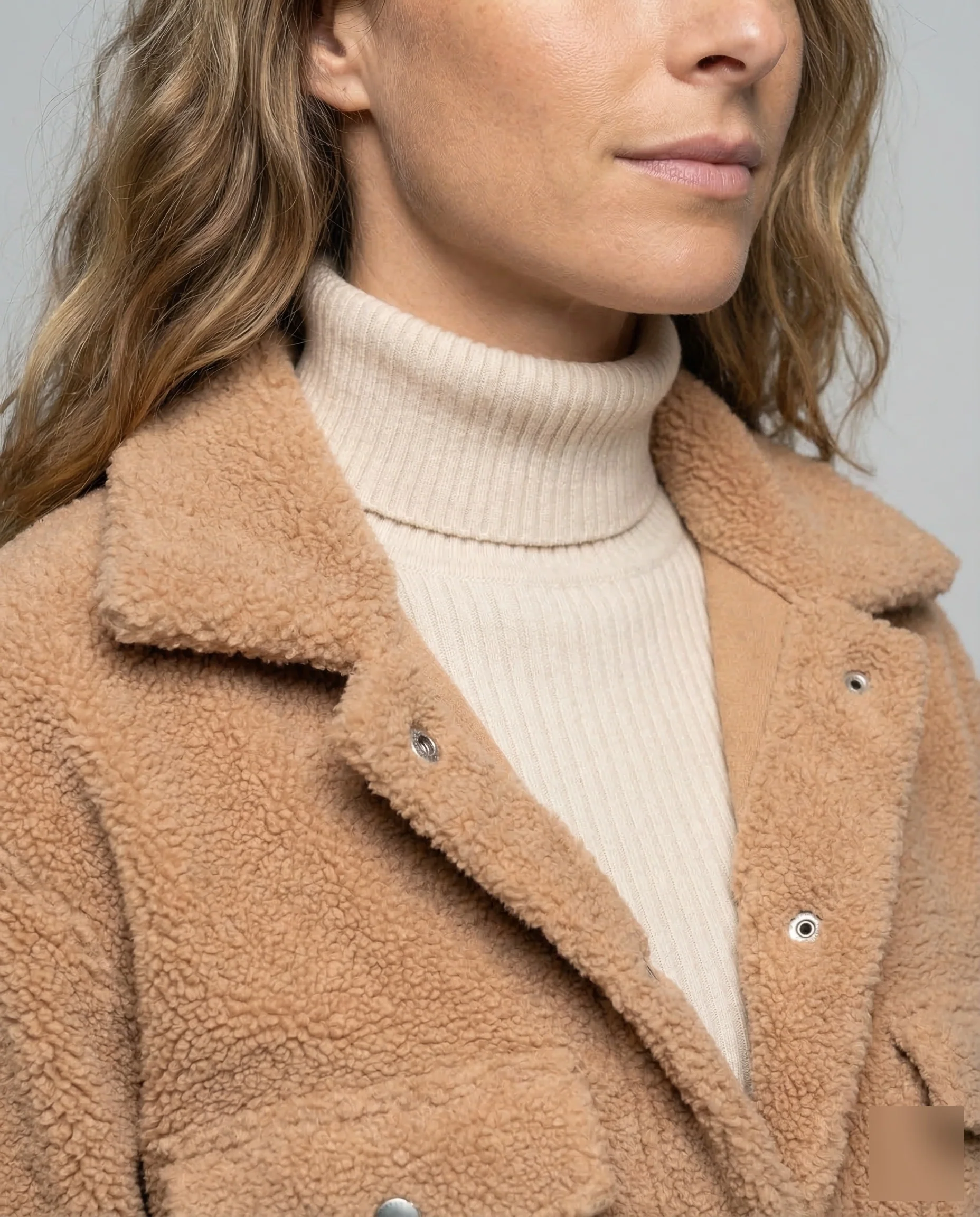 Damen Weiche Teddyjacke Pattentaschen - Image 3