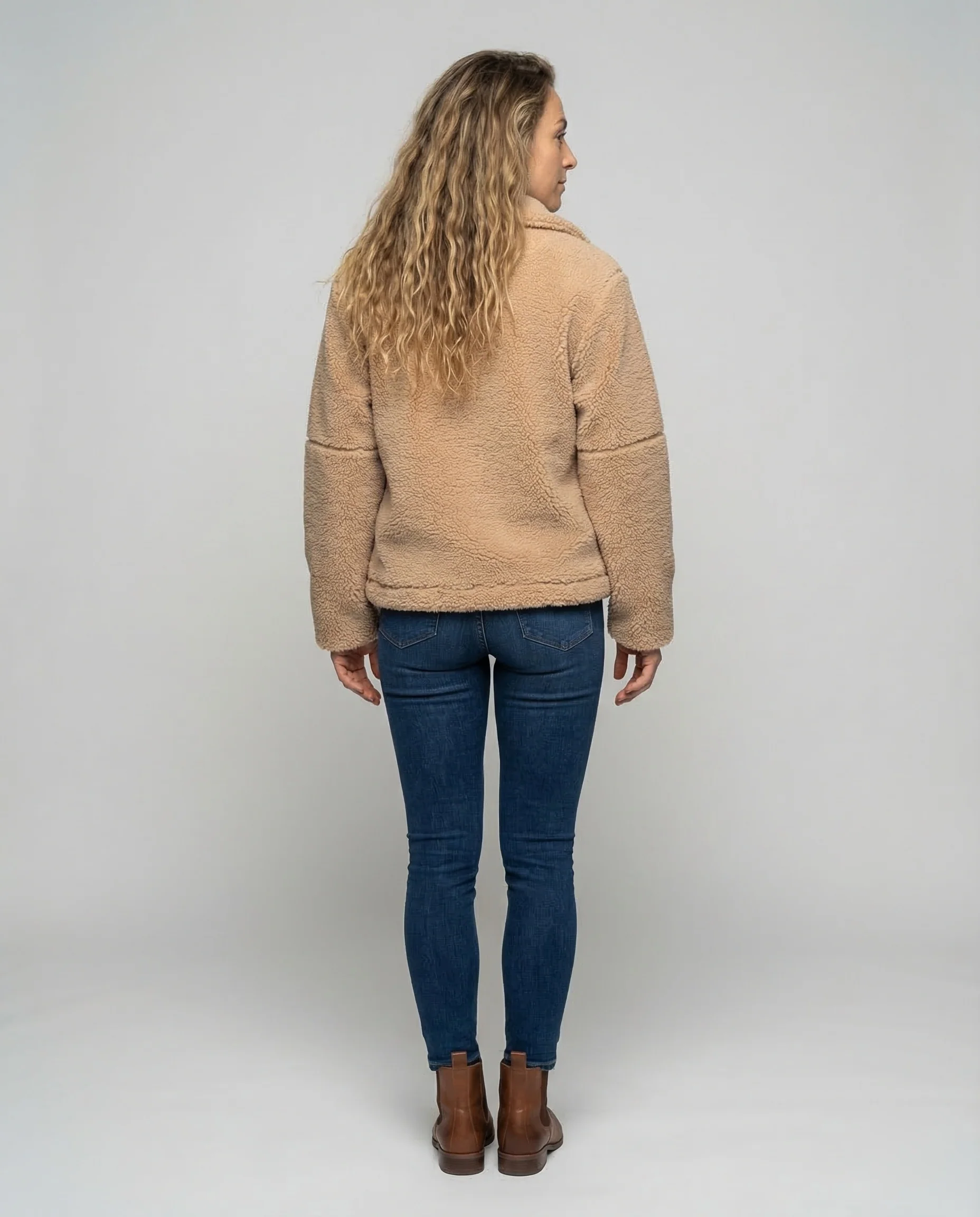Damen Weiche Teddyjacke Pattentaschen - Image 4