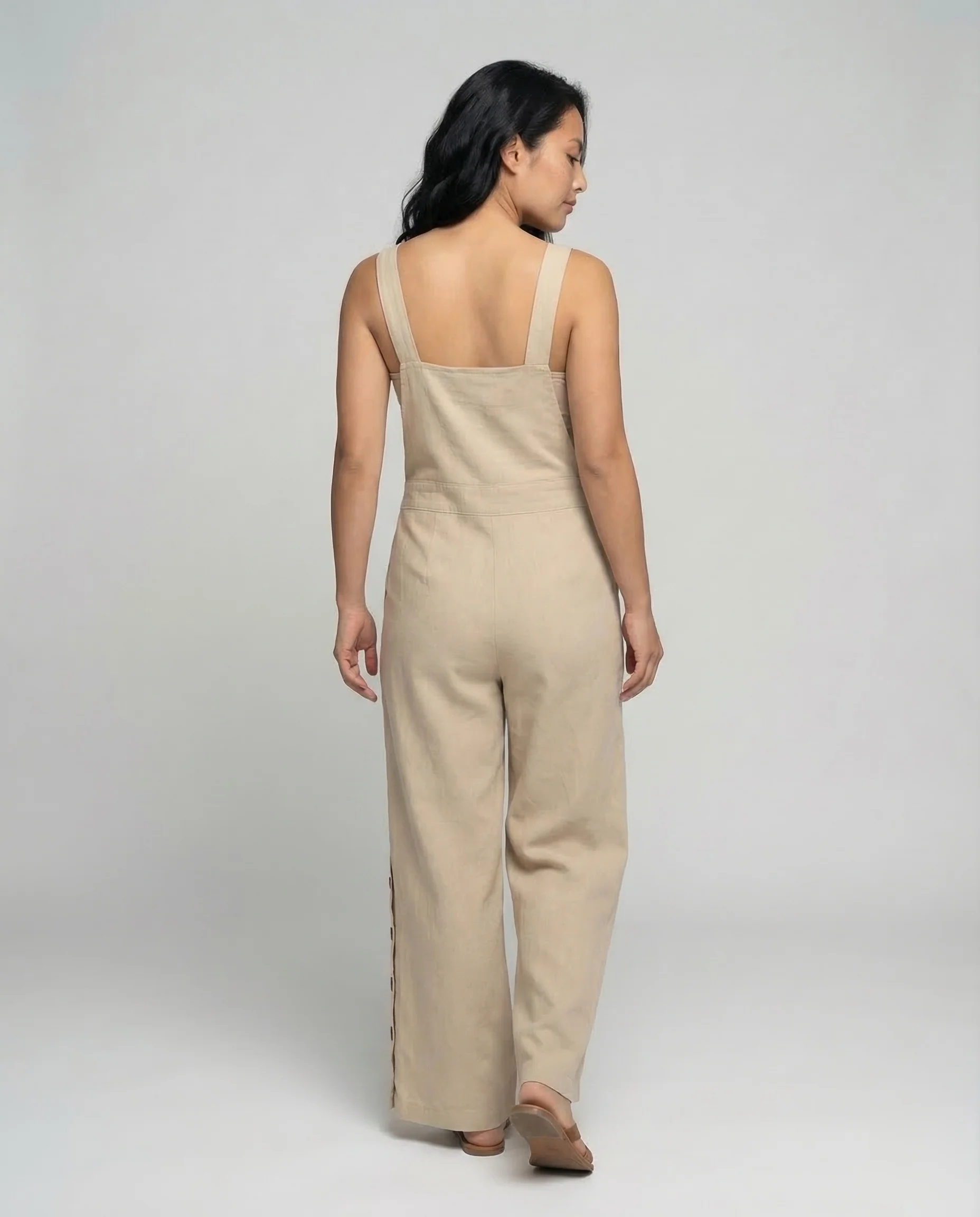 Damen Leinen Overall Weit - Image 3