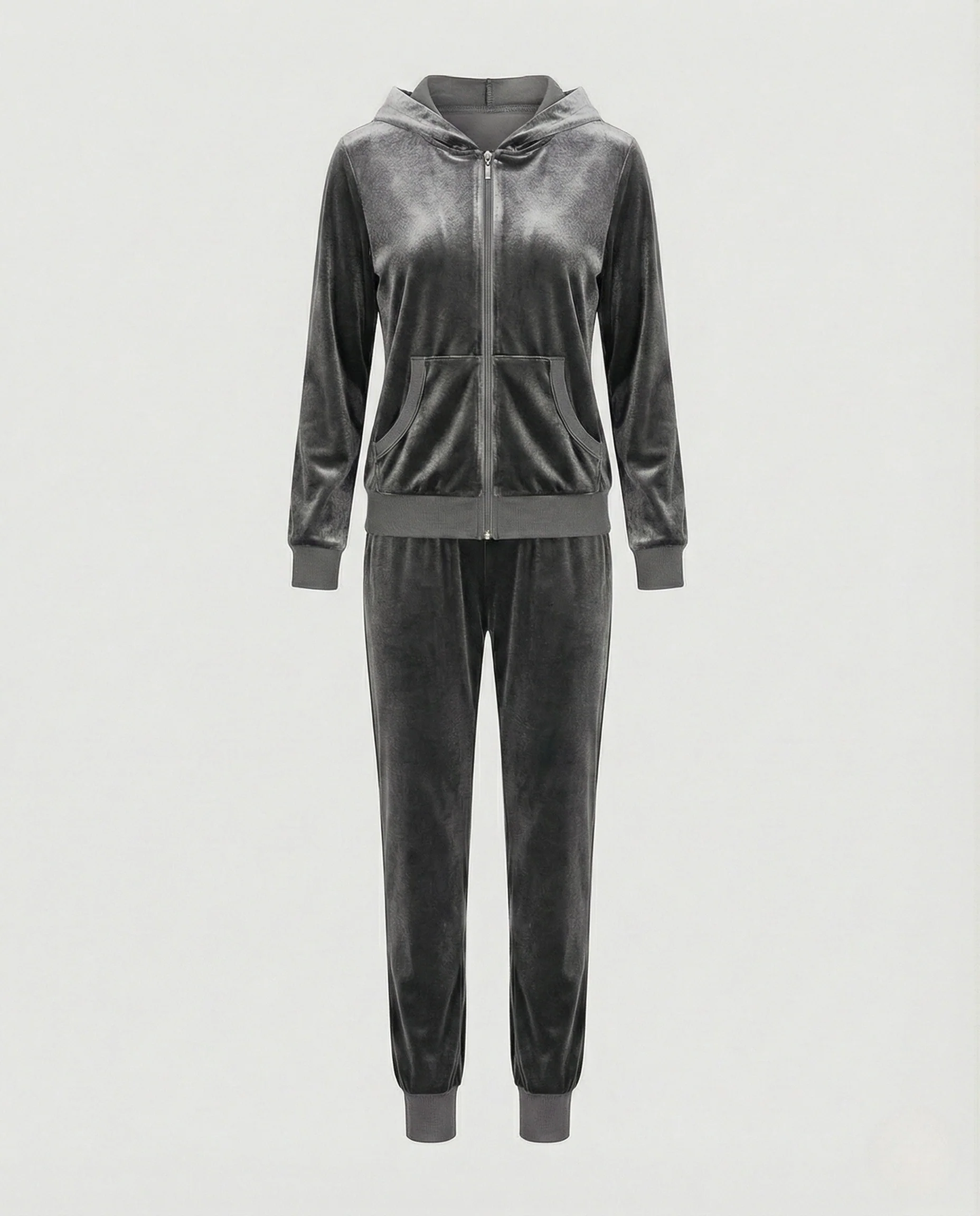 Freizeitkleidung Damen Samt Jogginganzug - Image 5