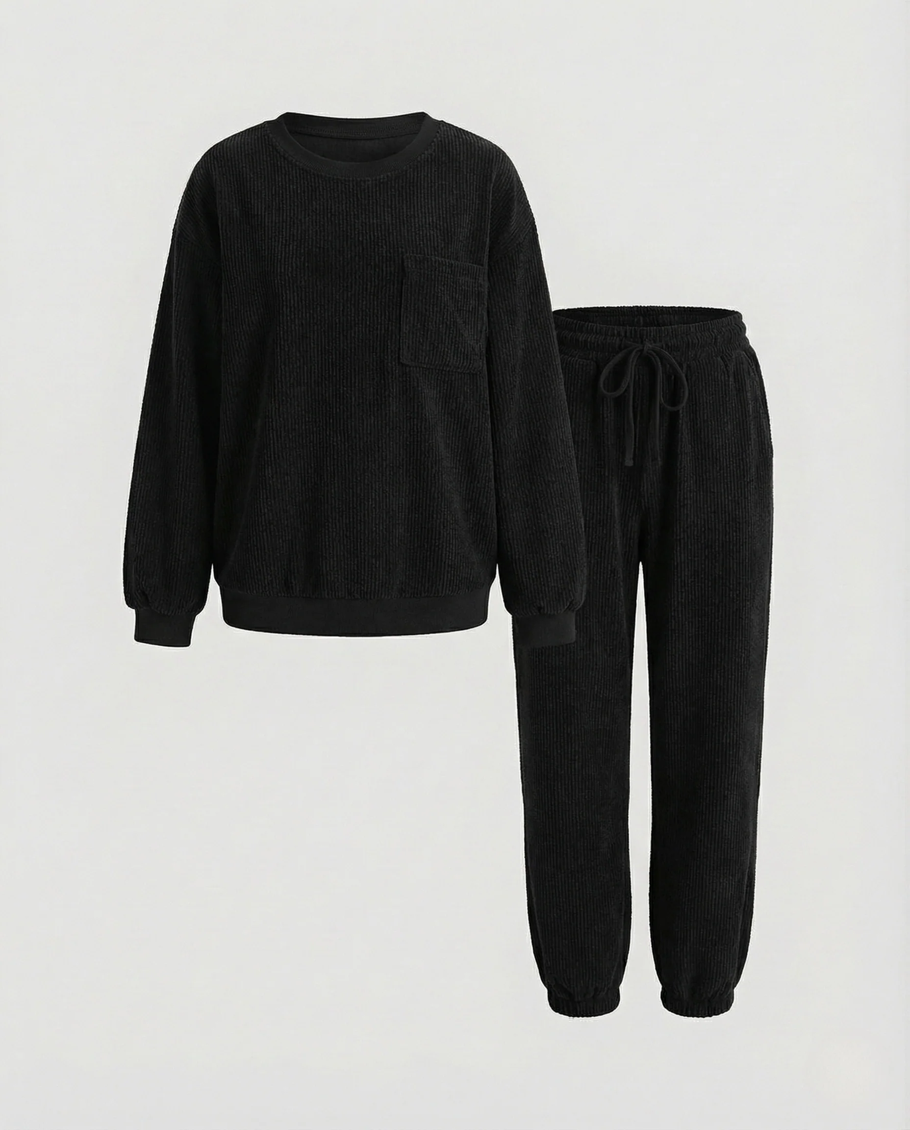 Damen Chenille Lounge Set Pullover Jogginghose - Image 5