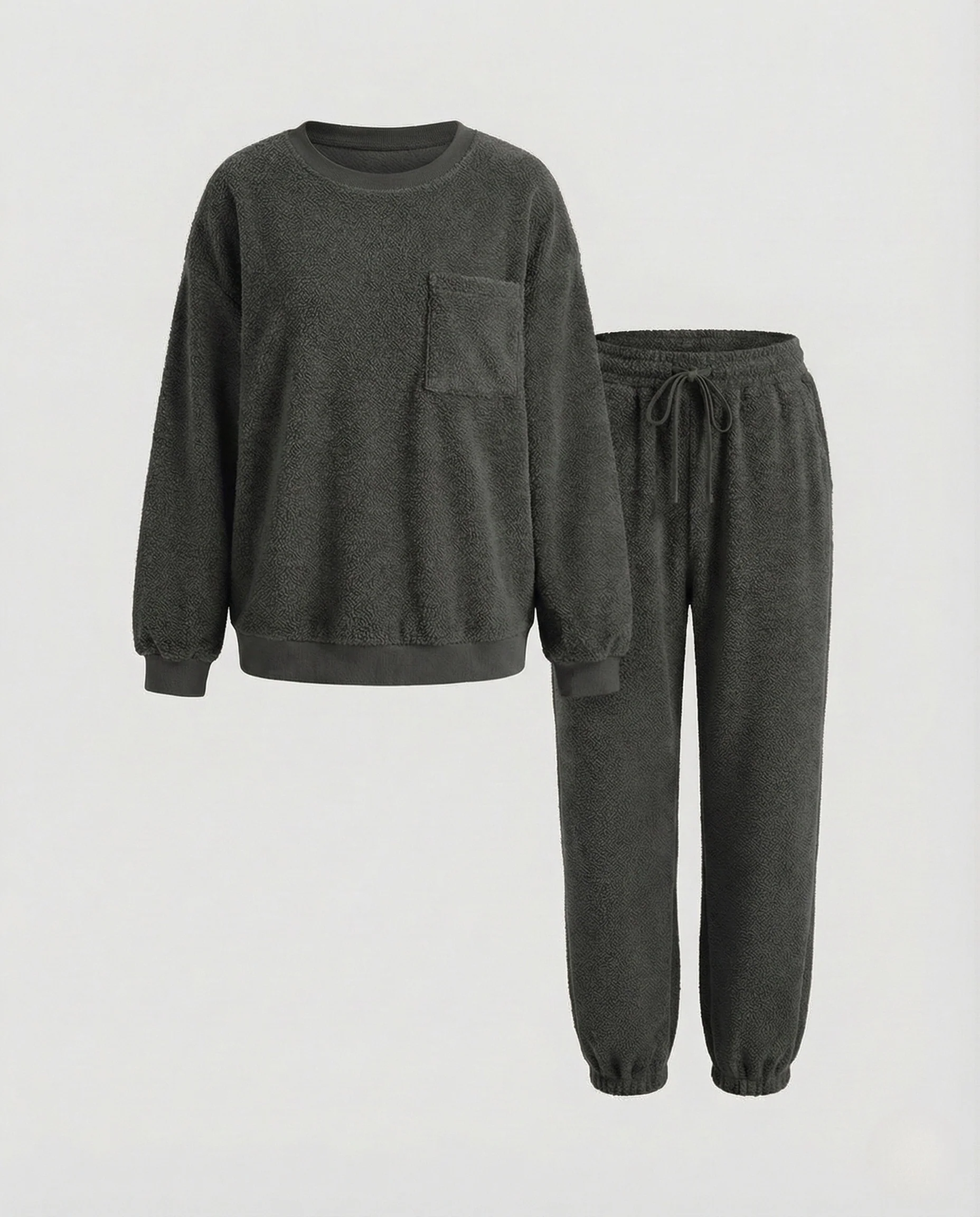 Damen Chenille Lounge Set Pullover Jogginghose - Image 6