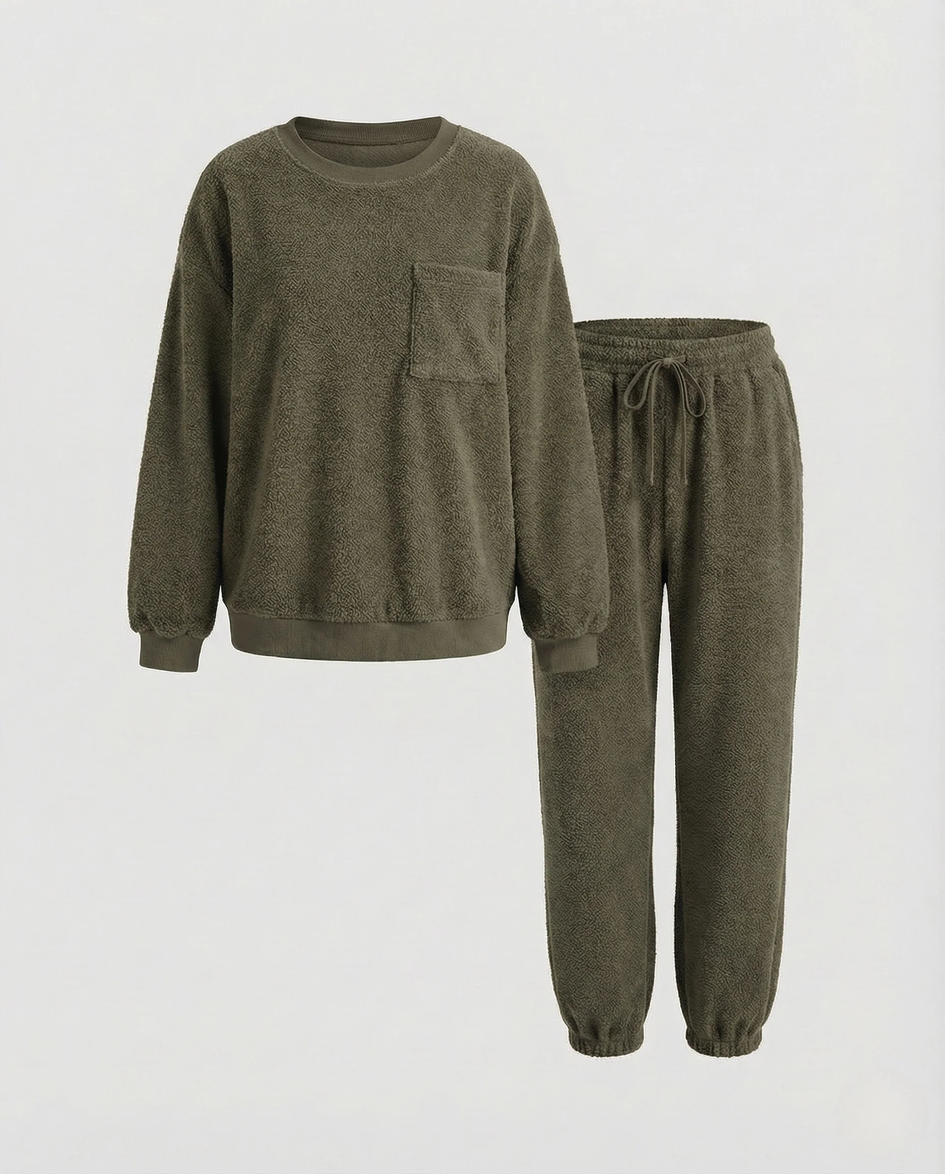 Damen Chenille Lounge Set Pullover Jogginghose - Image 7