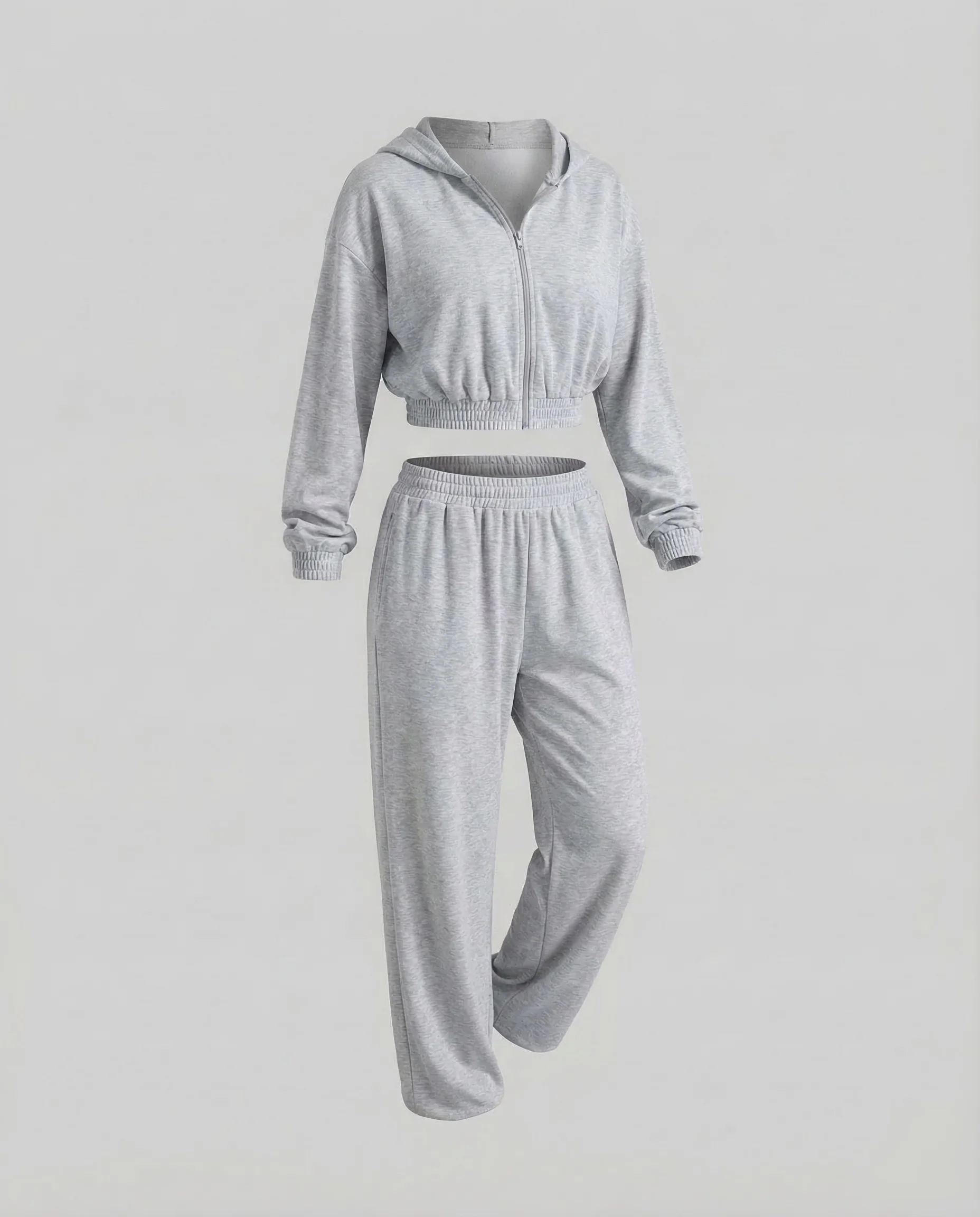 Damen Velours-Joggingset Weite Hose - Image 6