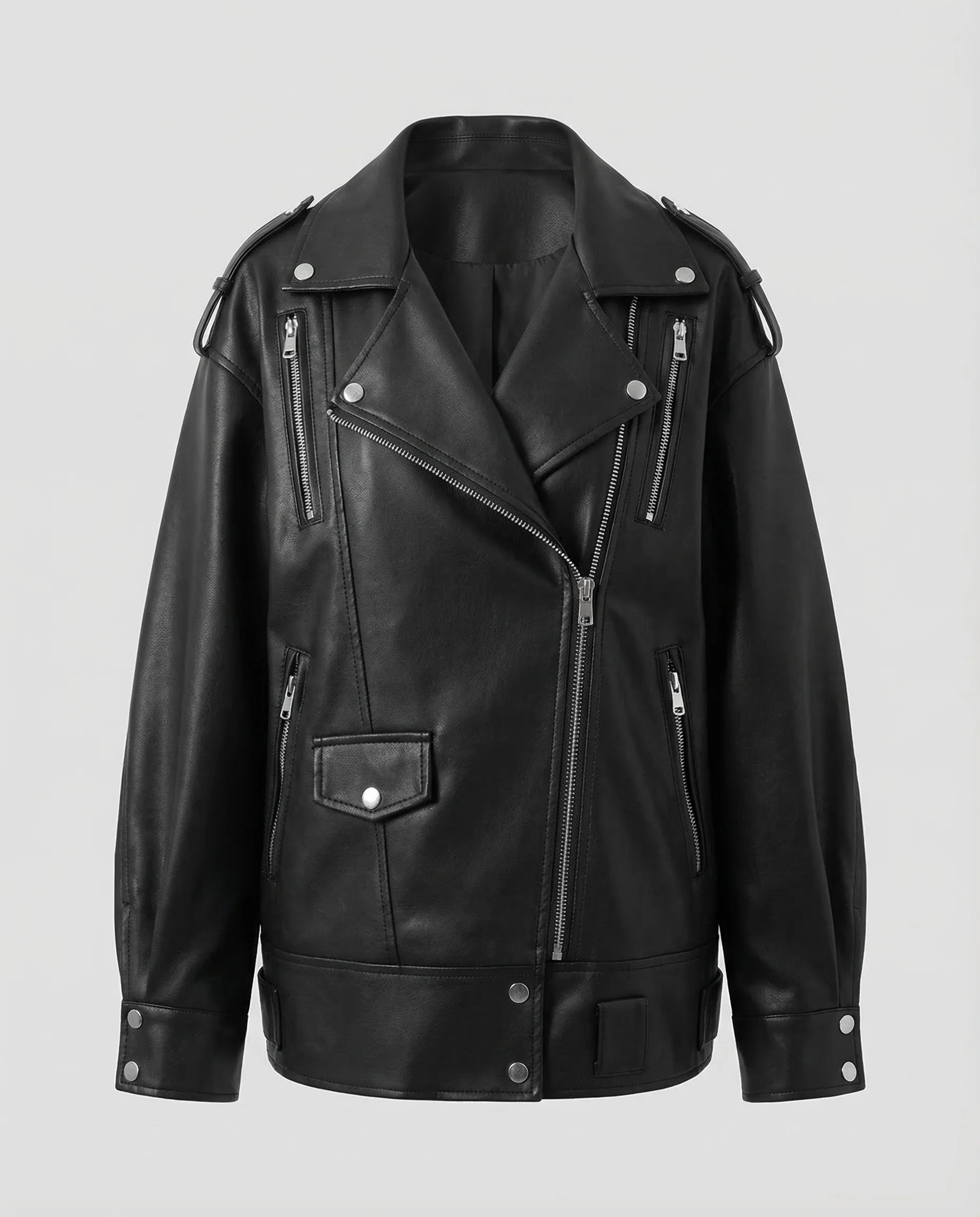 Damen Bikerjacke Kunstleder Weit - Image 4