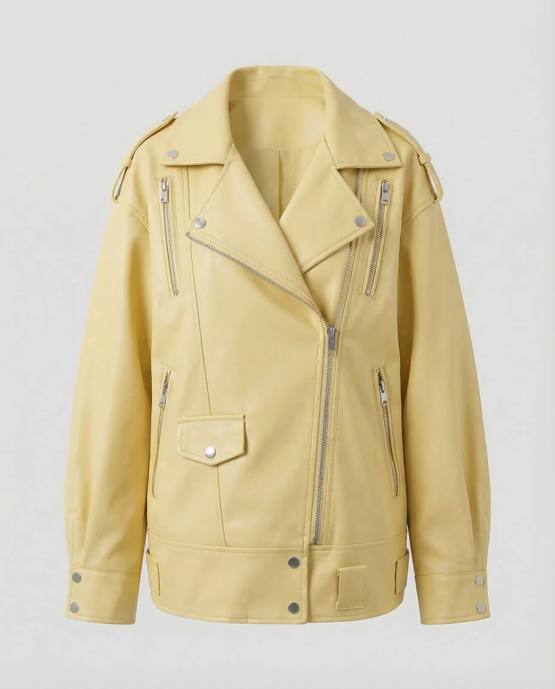 Damen Bikerjacke Kunstleder Weit - Image 6