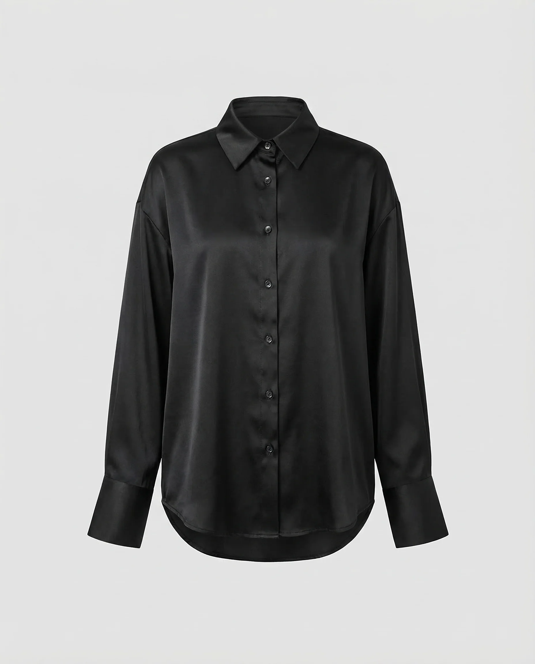 Damen Satin Hemdbluse Oversize - Image 5