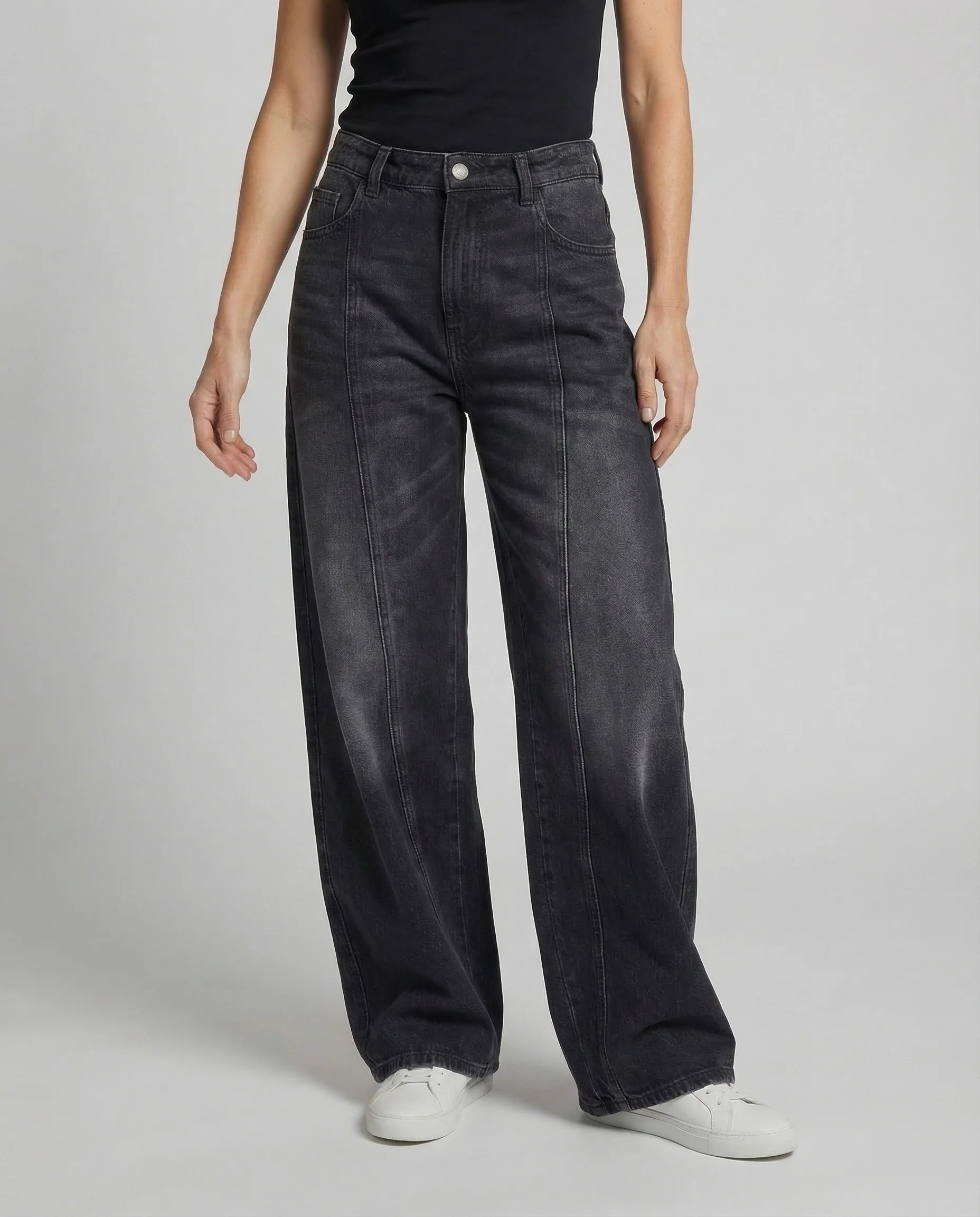 Damen Jeanshose Weit High Waist - Image 2